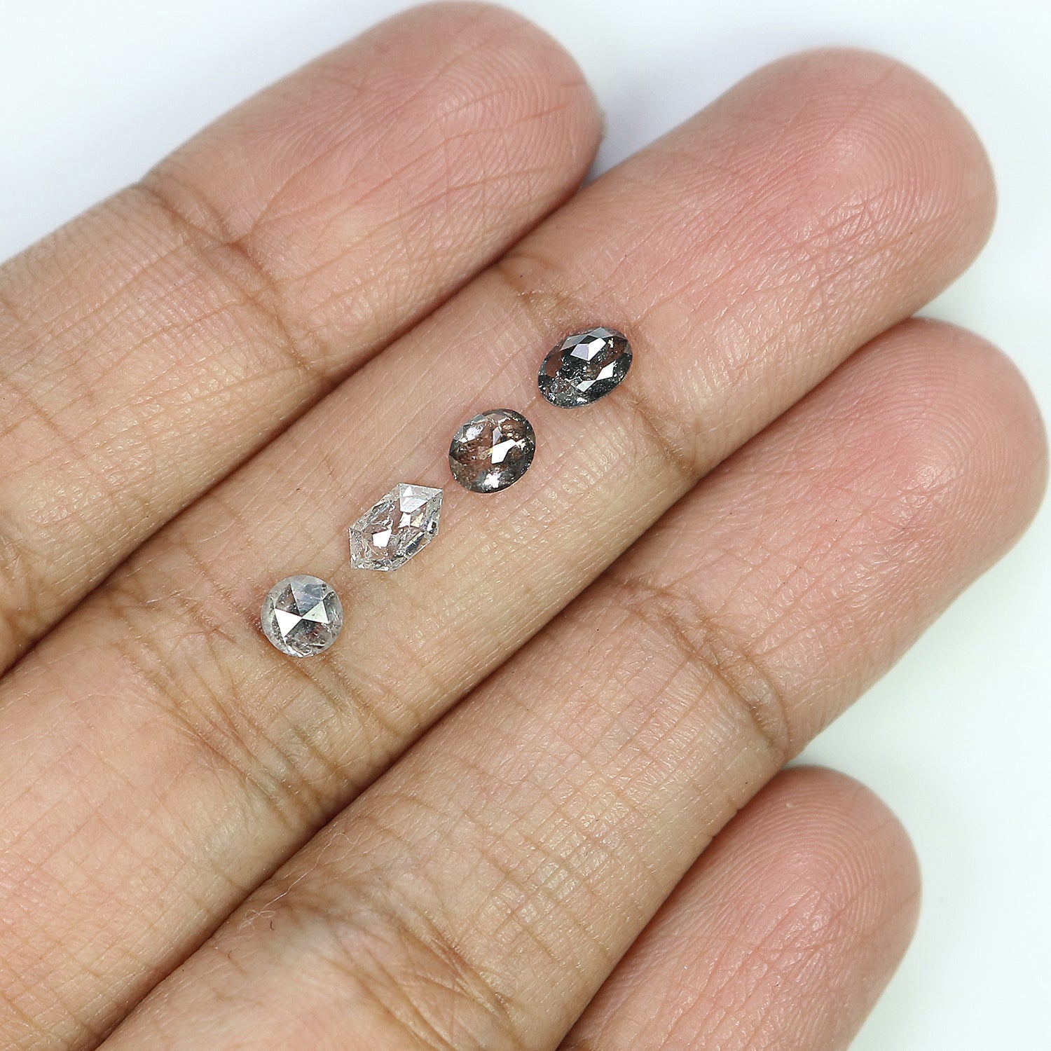 1.04 CT Natural Loose Mix Shape Diamond Salt And Pepper Mix Shape Diamond 5.60 MM Natural Black Gray Color Mix Shape Rose Cut Diamond LQ3264