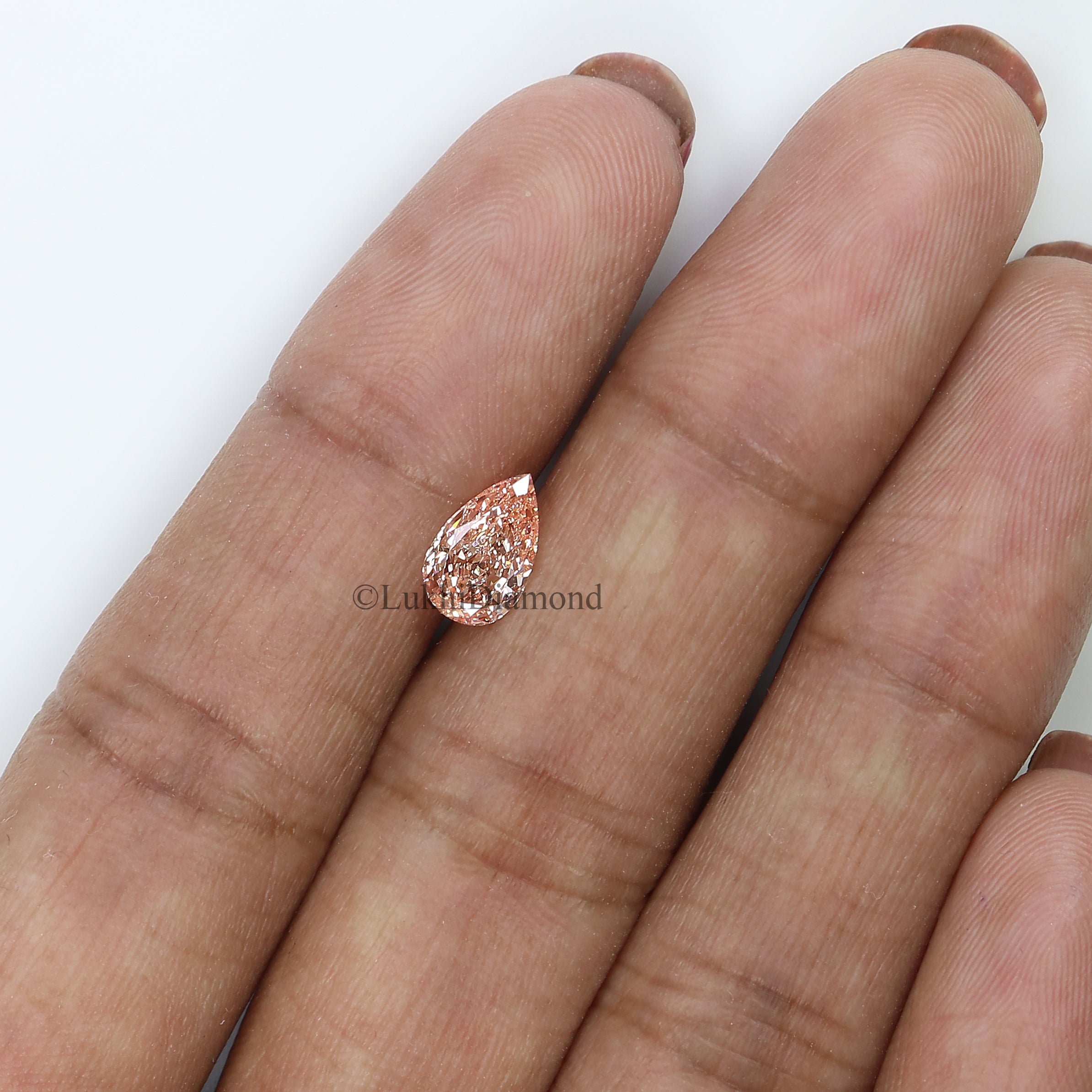 1.02 CT IGI Certified Pear Brilliant Cut Diamond Fancy Intense Pink Color VS1 Clarity Lab Grown Diamond Lab Created Pear CVD Diamond L3200