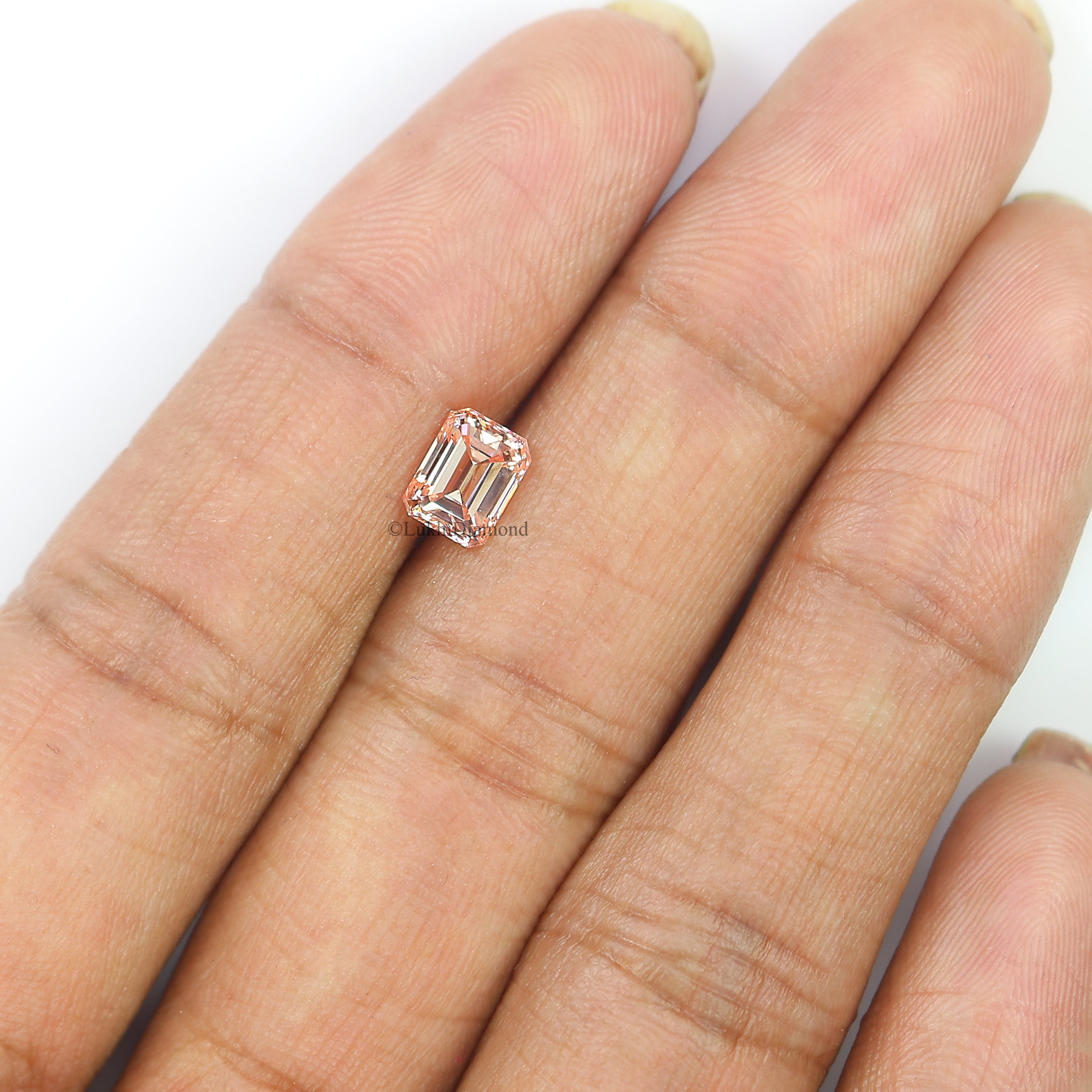 1.02 CT IGI Certified Emerald Cut Fancy Intense Pink Color VS2 Clarity Diamond Lab Grown Diamond Lab Created Emerald CVD Diamond L3199