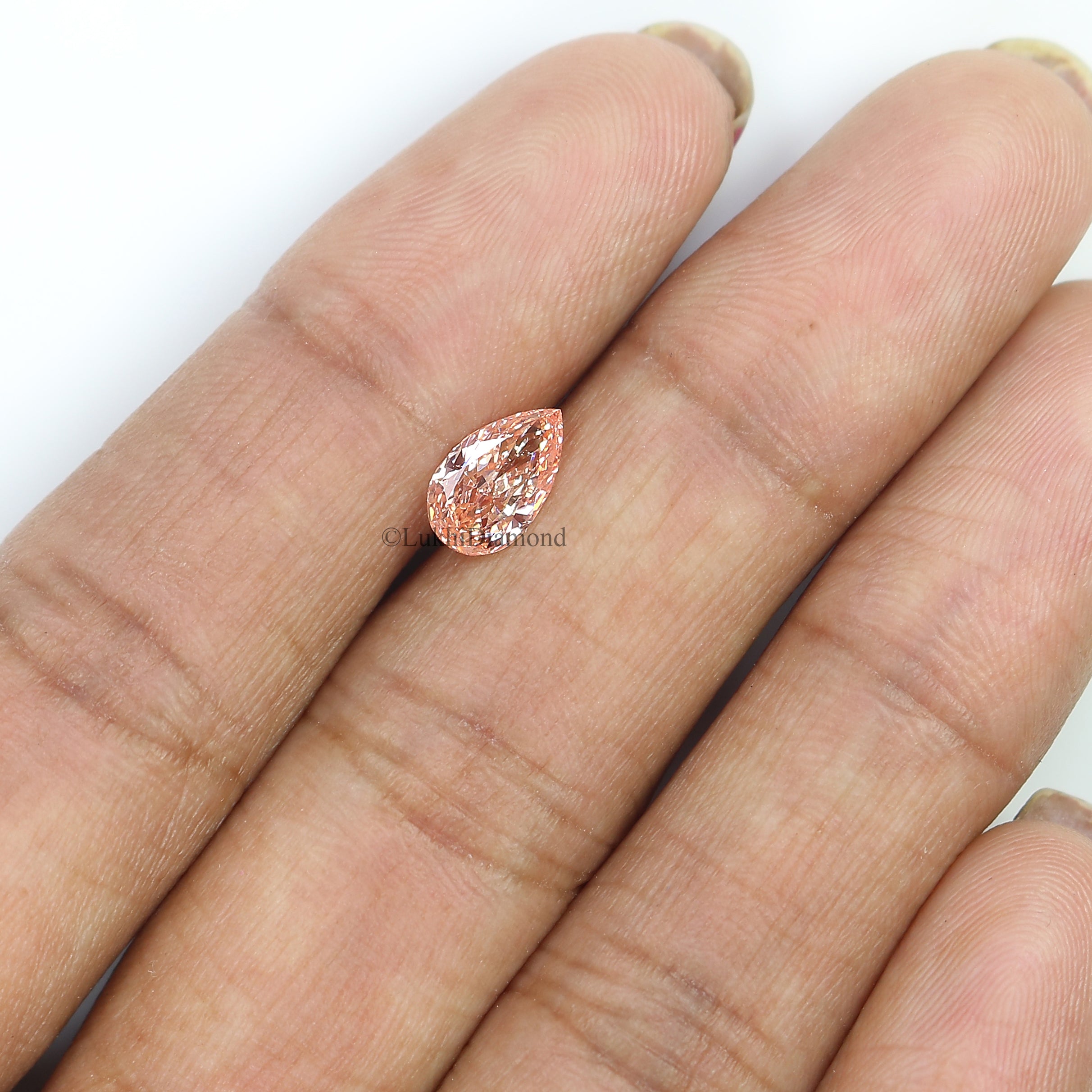 1.00 CT IGI Certified Pear Modified Brilliant Cut Diamond Fancy Vivid Pink Color VS2 Clarity Lab Grown CVD Diamond Lab Created Diamond L3205