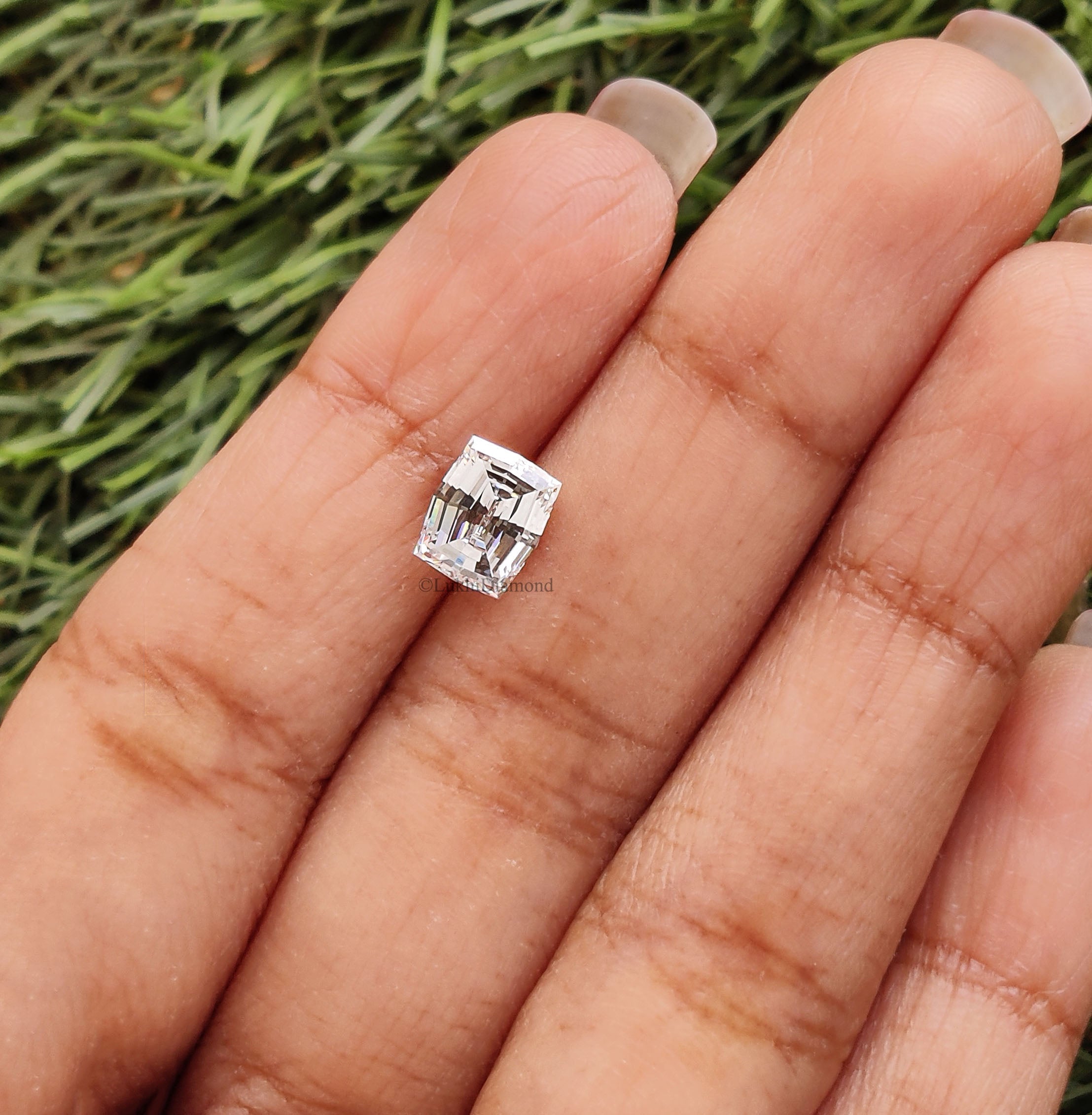 1.65 CT IGI Certified Modified Rectangular Cushion Step Cut Diamond White -E Color VS1 Clarity Lab Grown CVD Lab Created Diamond L3235