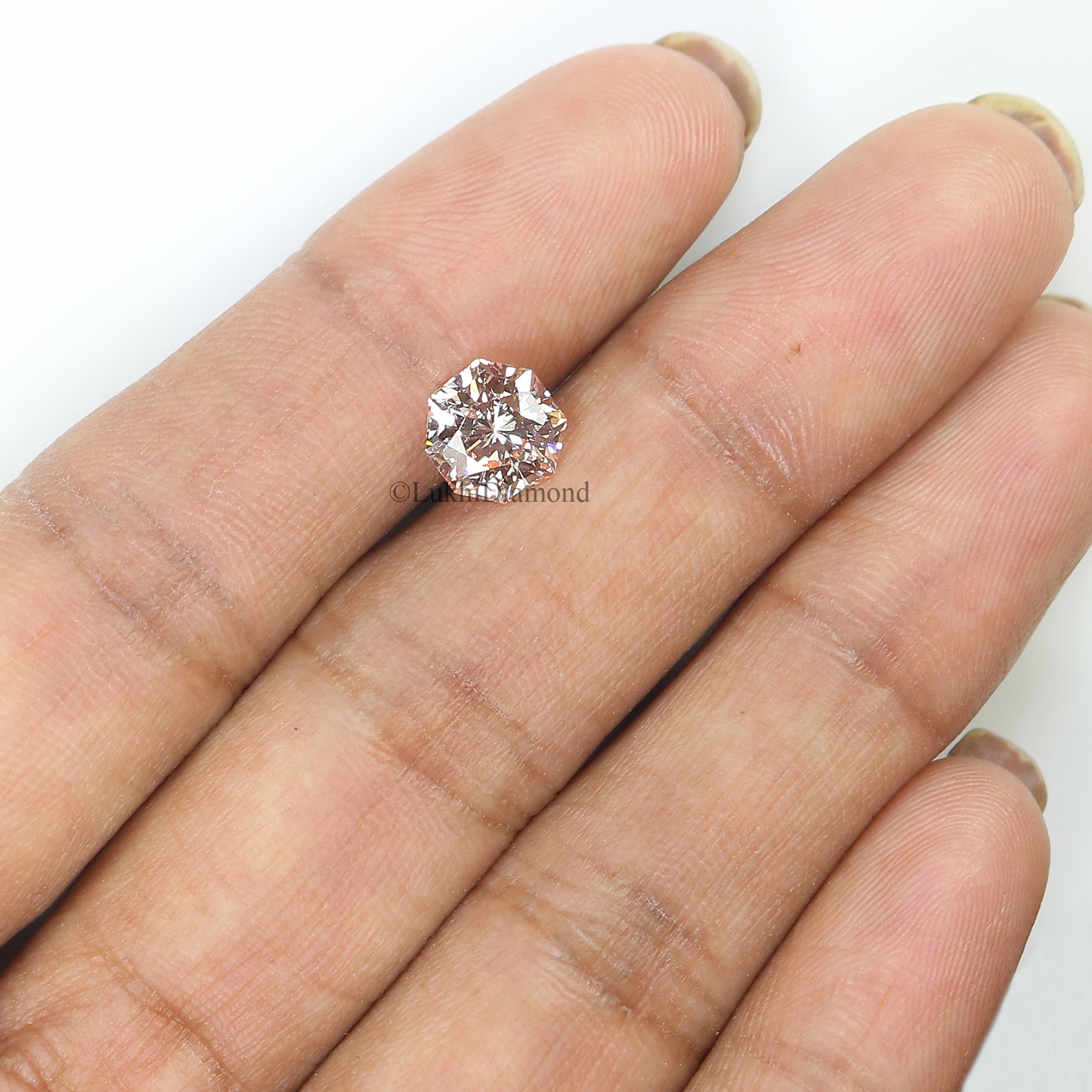 1.58 CT IGI Certified Octagonal Modified Brilliant Cut Fancy Pink Color VS2 Clarity Diamond Lab Grown CVD Diamond Lab Created Diamond L3207