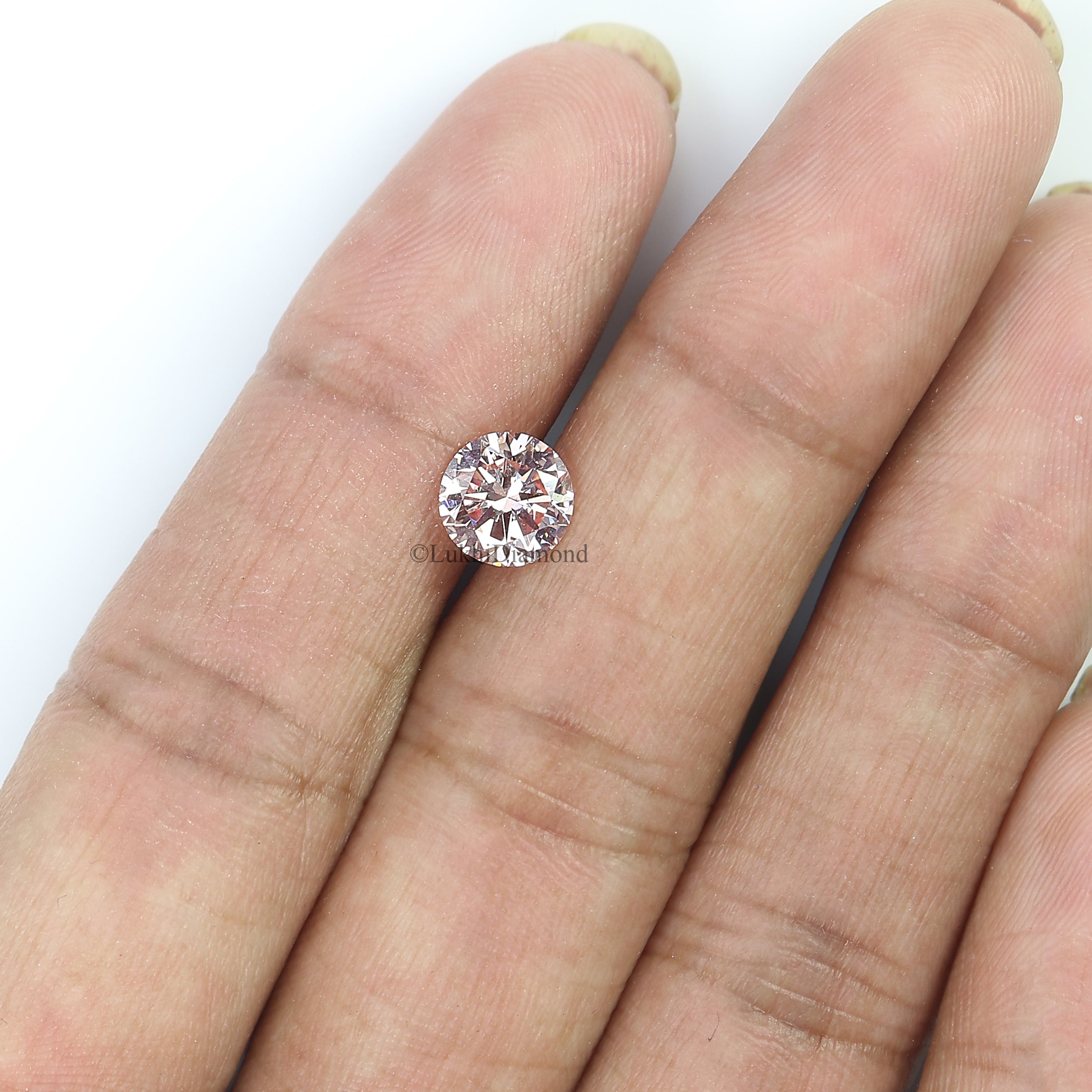 1.30 CT IGI Certified Round Brilliant Cut Fancy Intense Pink Color VS1 Clarity Diamond Lab Grown Diamond Lab Created Round CVD Diamond L3198