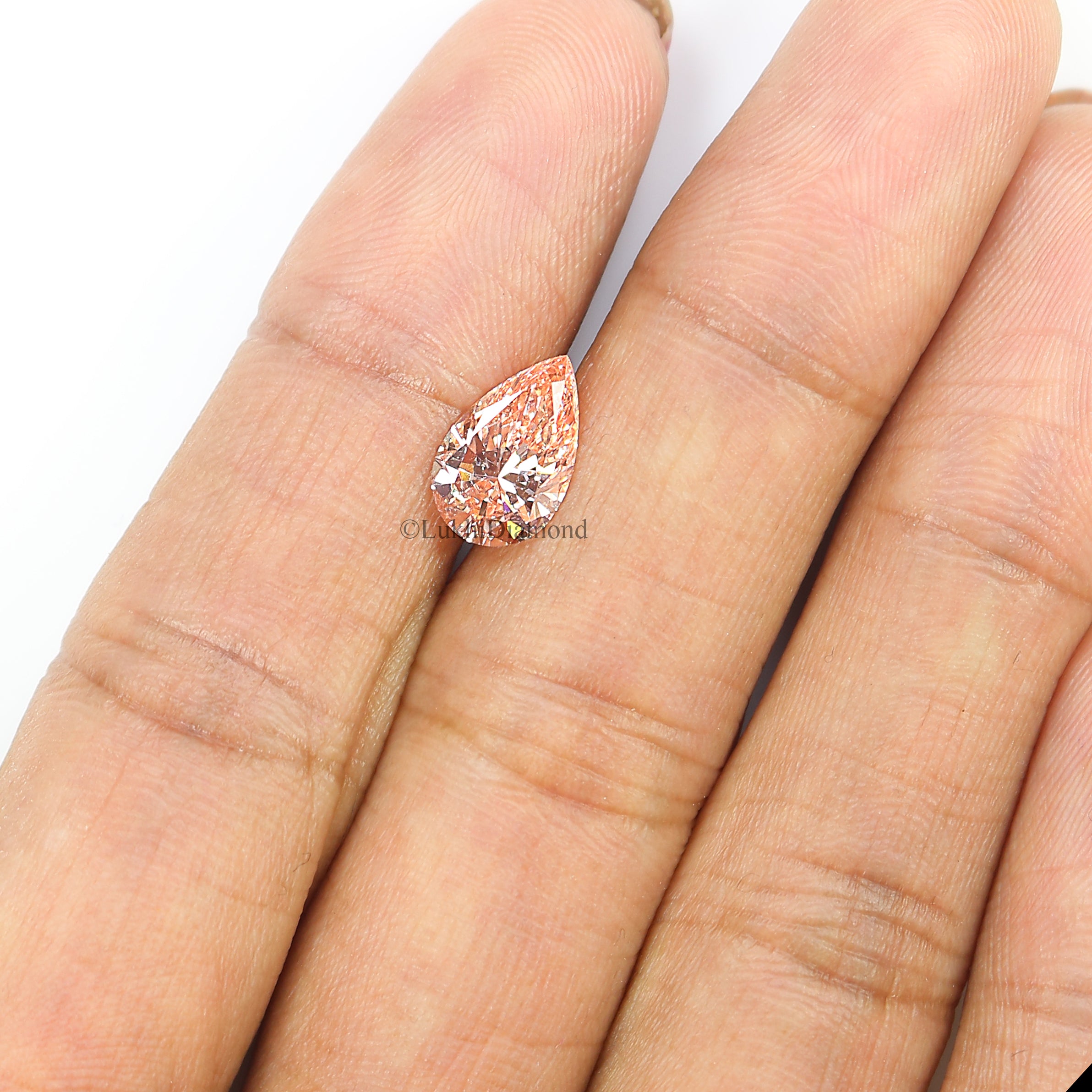 1.57 CT IGI Certified Pear Brilliant Cut Diamond Fancy Vivid Pink Color VS1 Clarity Lab Grown Diamond Lab Created Pear CVD Diamond L3203