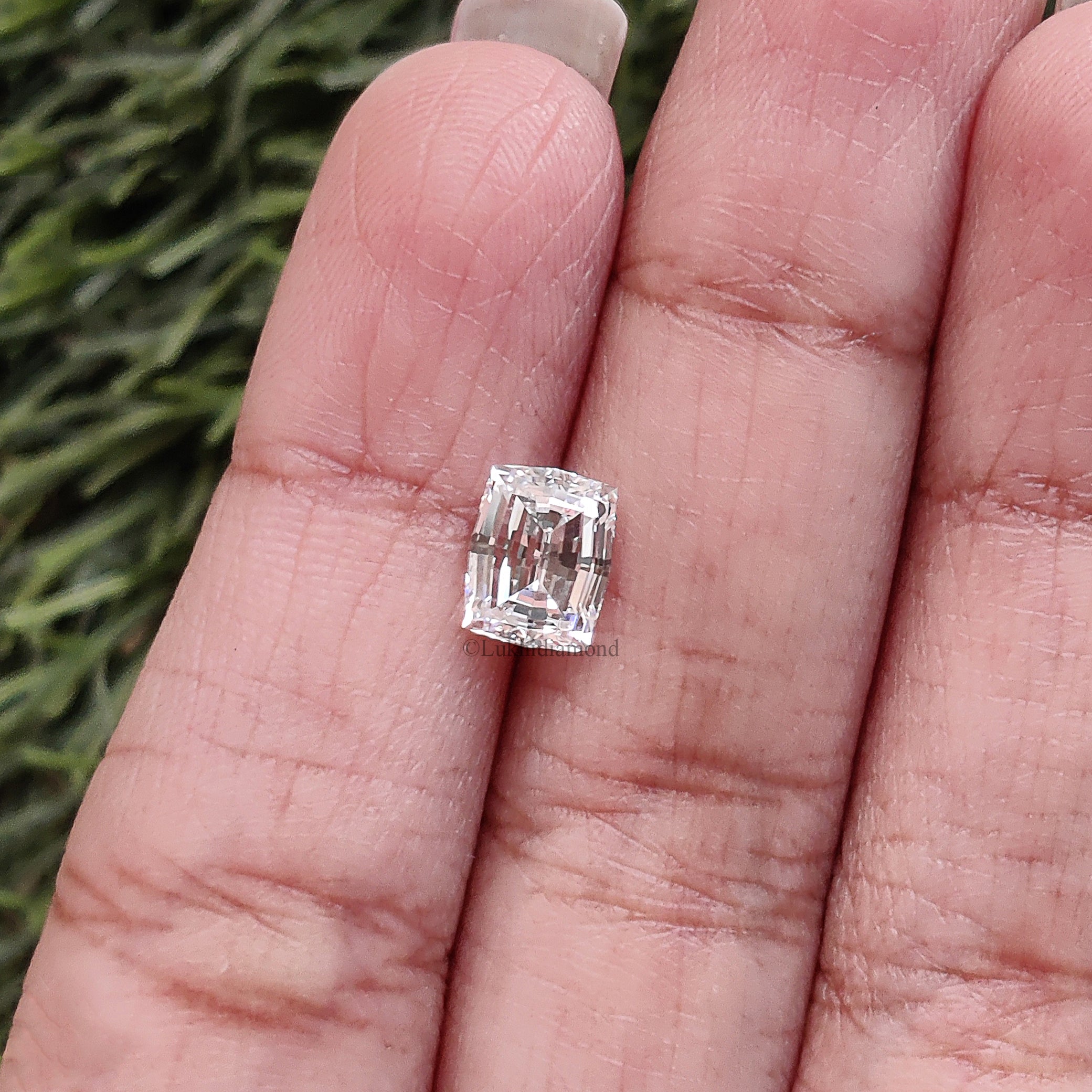 1.58 CT IGI Certified Modified Rectangular Cushion Step Cut Diamond White -D Color VS1 Clarity Lab Grown CVD Lab Created Diamond L3237