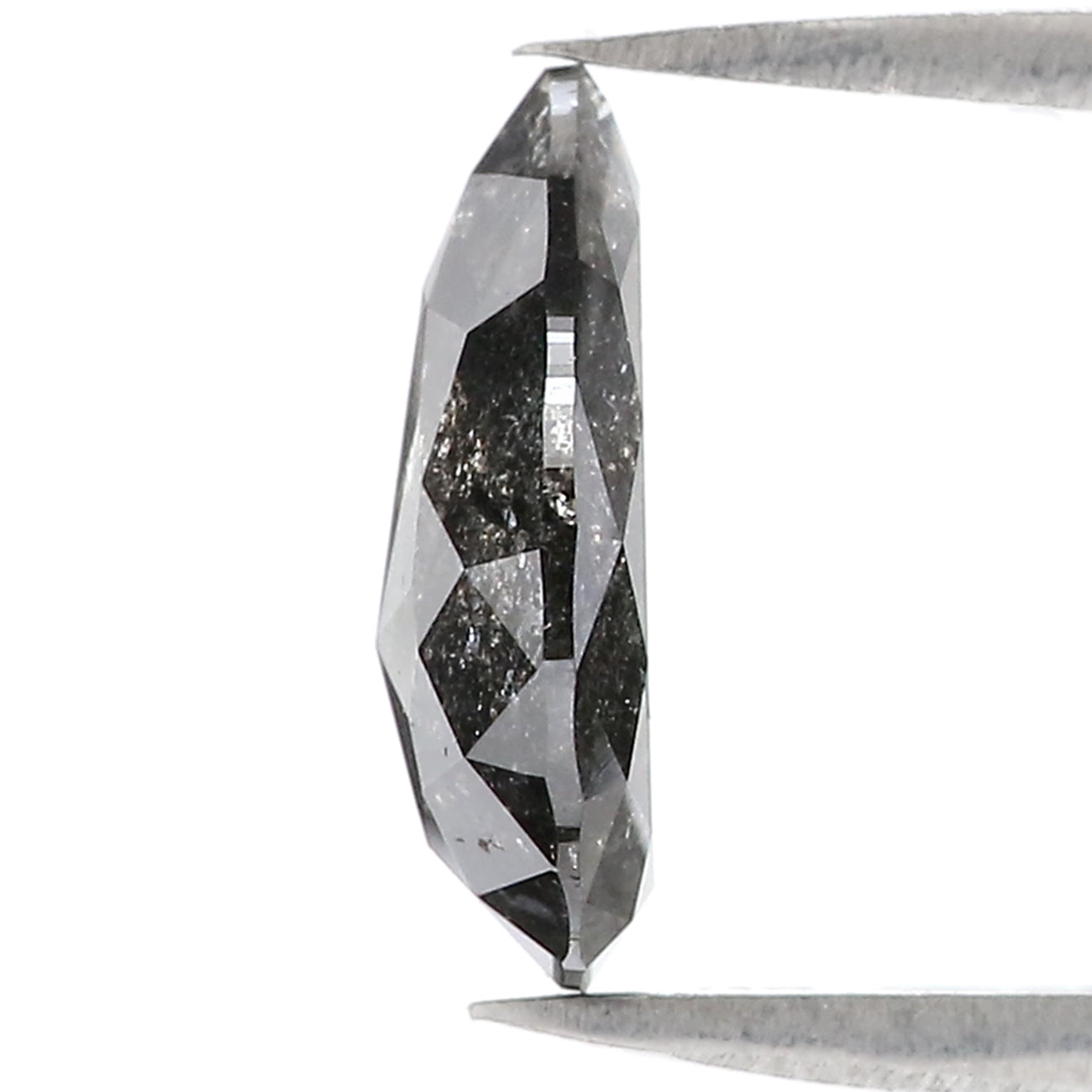 2.71 CT Natural Loose Pear Shape Diamond Salt And Pepper Pear Cut Diamond 11.55 MM Natural Black Grey Color Pear Shape Rose Cut Diamond LC49