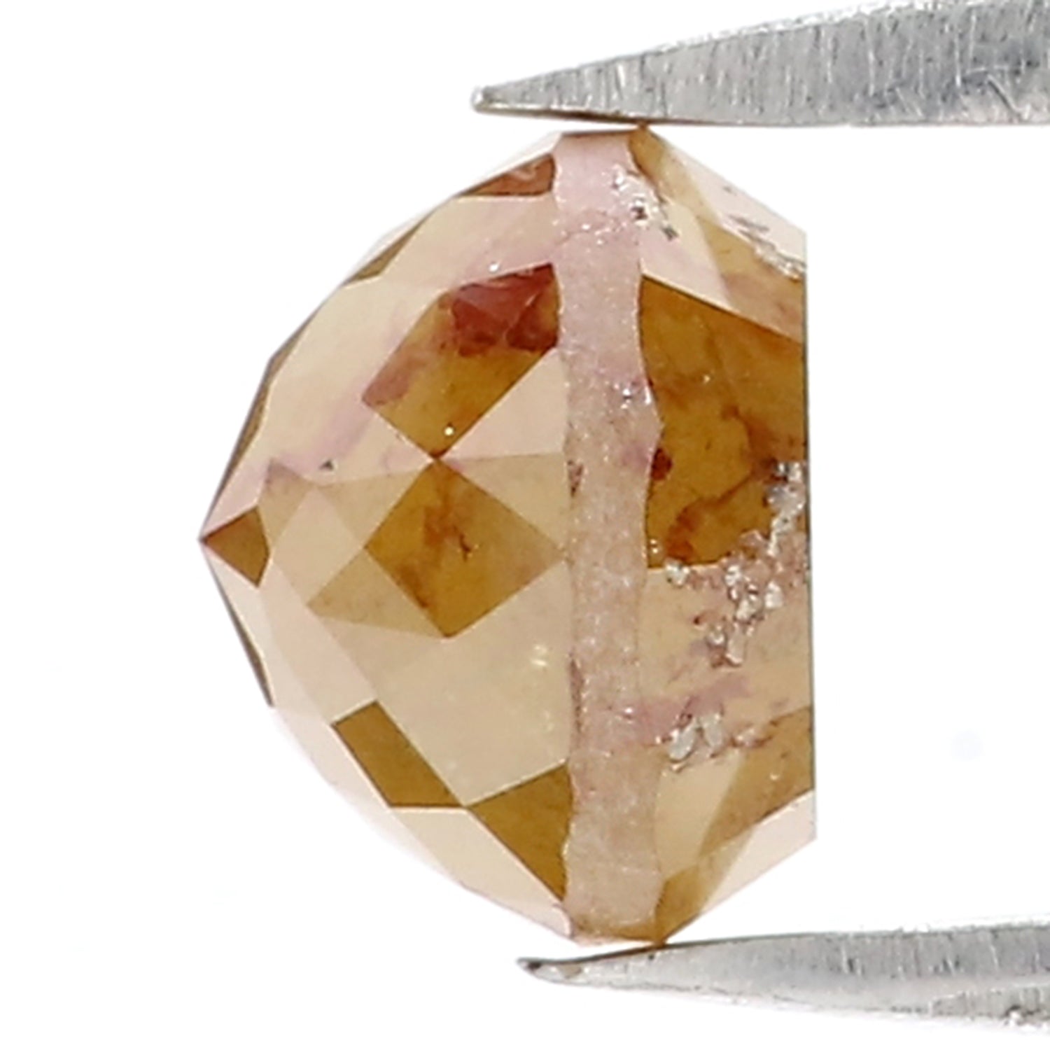 1.84 CT Natural Loose Round Rose Cut Diamond Brown Color Round Shape Diamond 6.60 MM Natural Yellow Diamond Round Rose Cut Diamond LQ5280