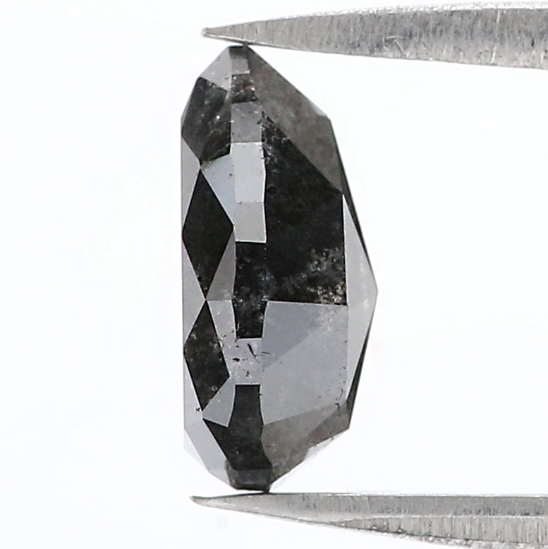 2.34 Ct Natural Loose Pear Shape Diamond Salt And Pepper Pear Diamond 9.55 MM Natural Black Grey Diamond Pear Rose Cut Diamond LC63