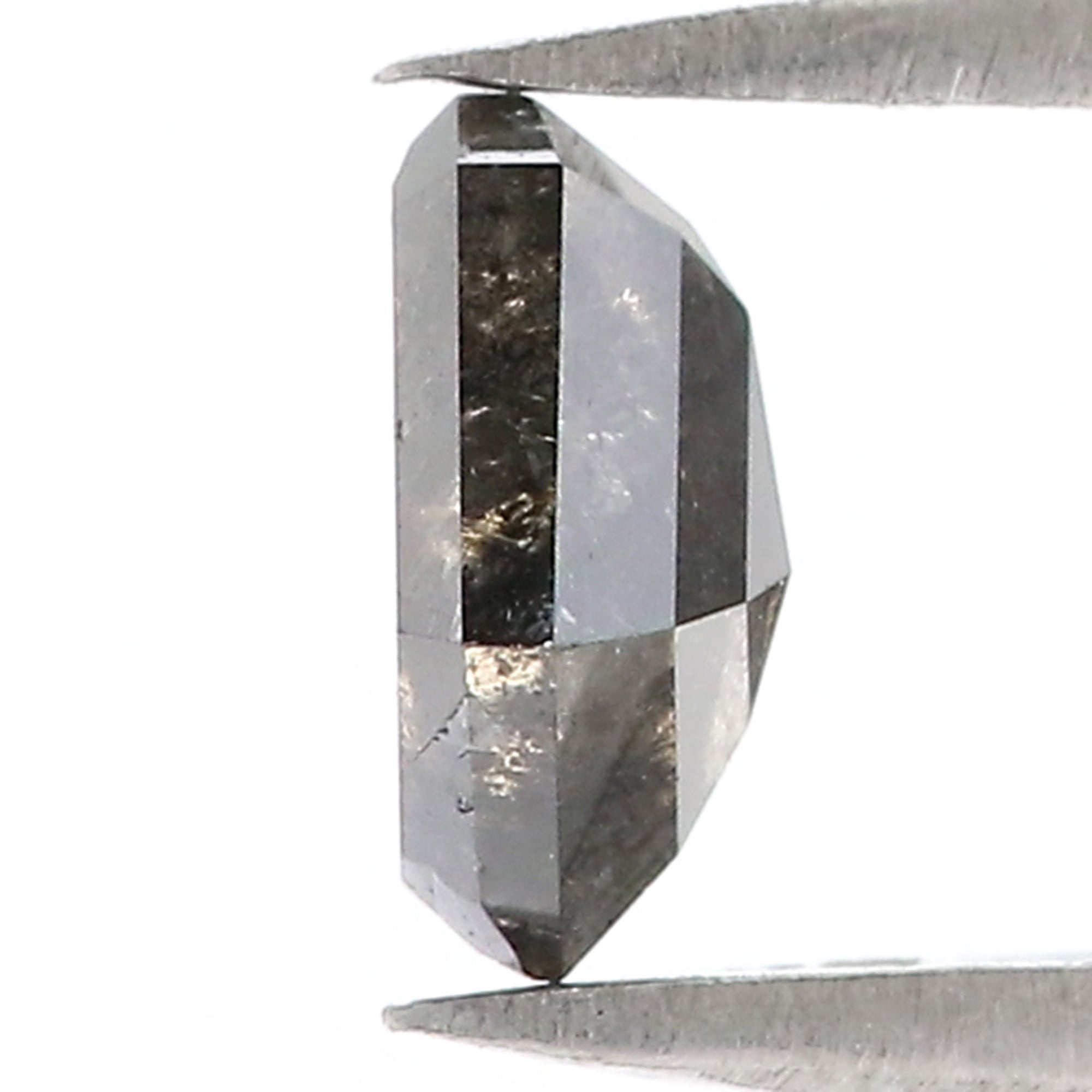 0.96 CT Natural Loose Shield Diamond Black Grey Color Diamond 7.15 MM Natural Loose Diamond Salt And Pepper Shield Rose Cut Diamond QK2040