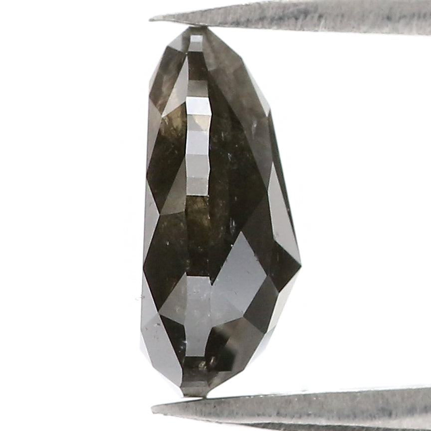 2.80 Ct Natural Loose Pear Shape Diamond Salt And Pepper Pear Cut Diamond 10.15 MM Natural Black Grey Diamond Pear Rose Cut Diamond LC72