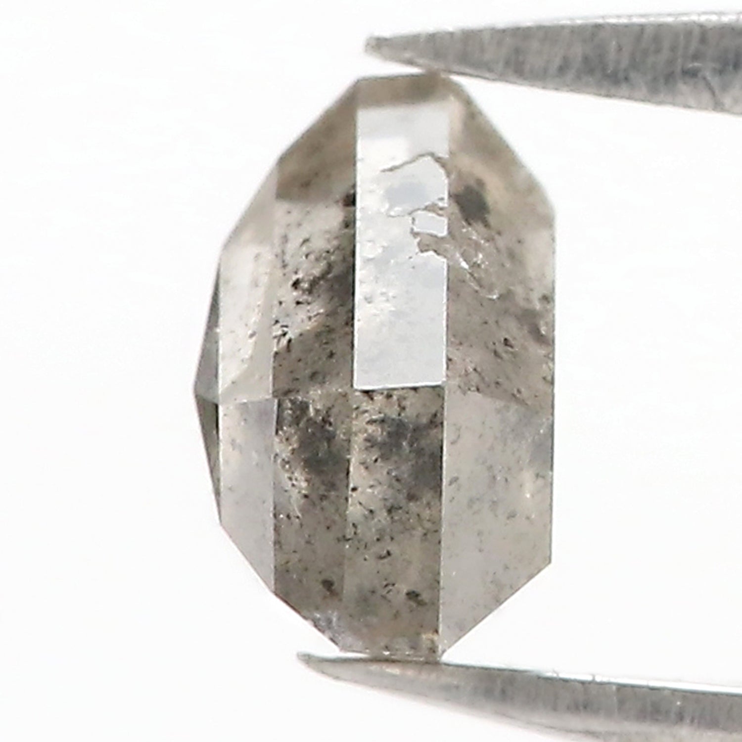 1.29 Ct Natural Loose Shield Shape Diamond Salt And Pepper Shield Shape Diamond 6.00 MM Natural Gray Color Shield Rose Cut Diamond QK2172