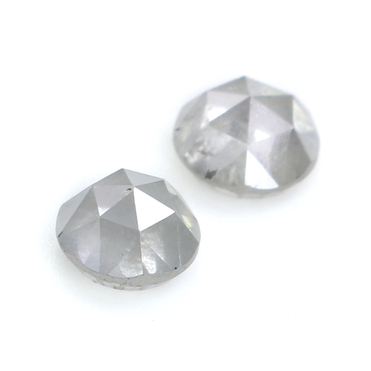 0.75 CT Natural Loose Round Shape Pair Diamond Grey Color Round Cut Diamond 4.30 MM Natural Loose Grey Color Round Rose Cut Diamond KQ2657