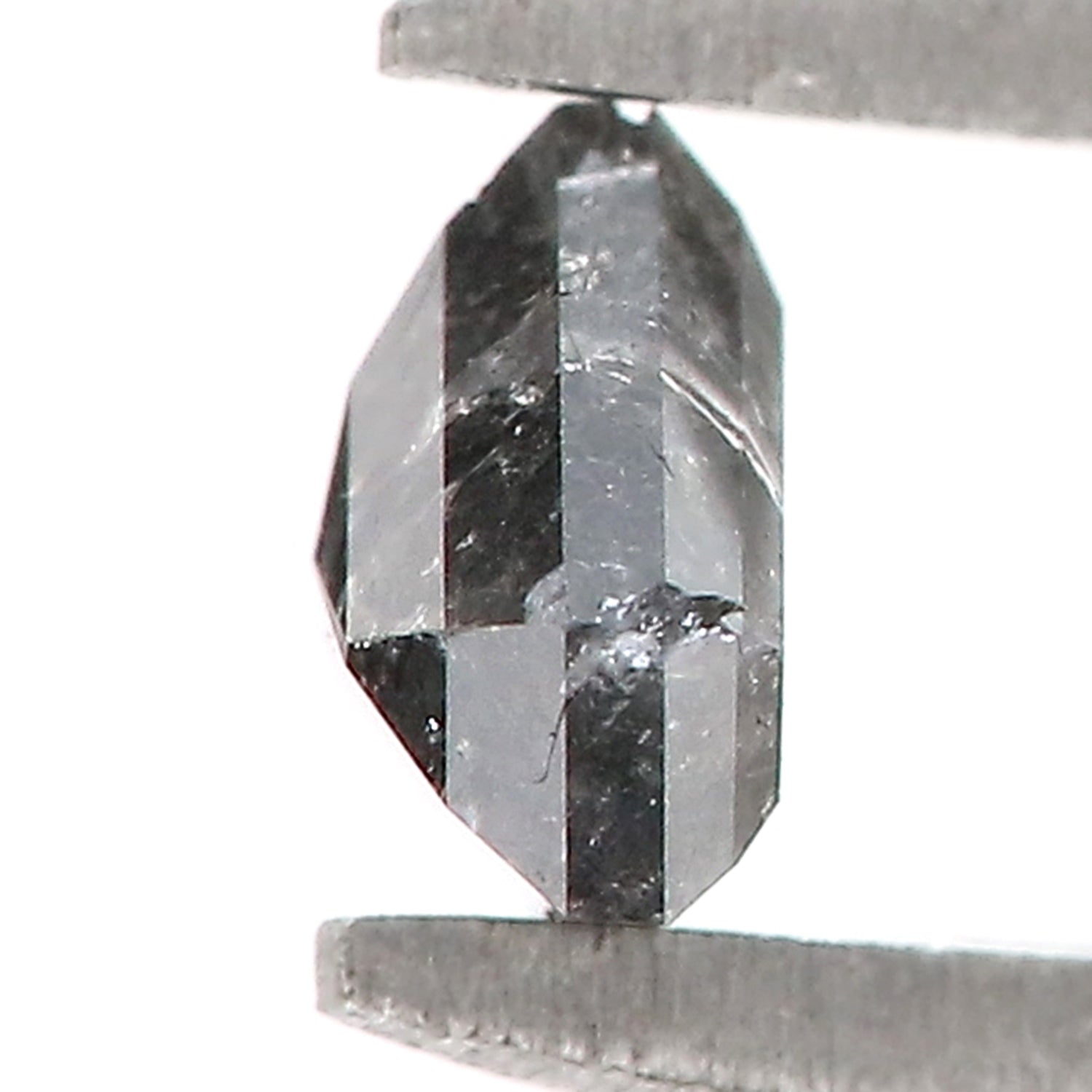 0.51 CT Natural Loose Shield Diamond Black Grey Color Diamond 4.40 MM Natural Loose Diamond Salt And Pepper Shield Rose Cut Diamond QL079