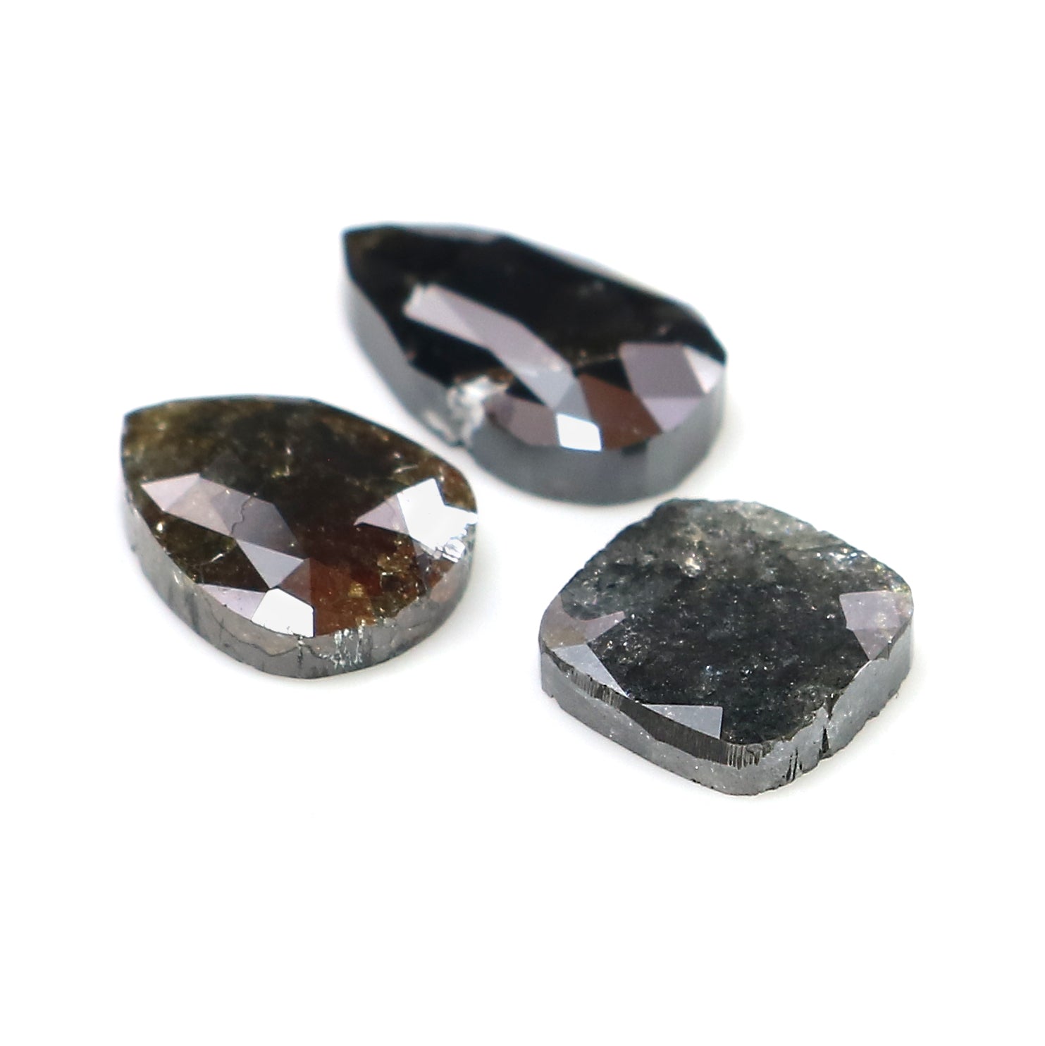 2.88 Ct Natural Loose Mix Shape Diamond Brown Color Mix Shape Diamond 9.10 MM Natural Loose Black Color Mix Shape Rose Cut Diamond LQ3173