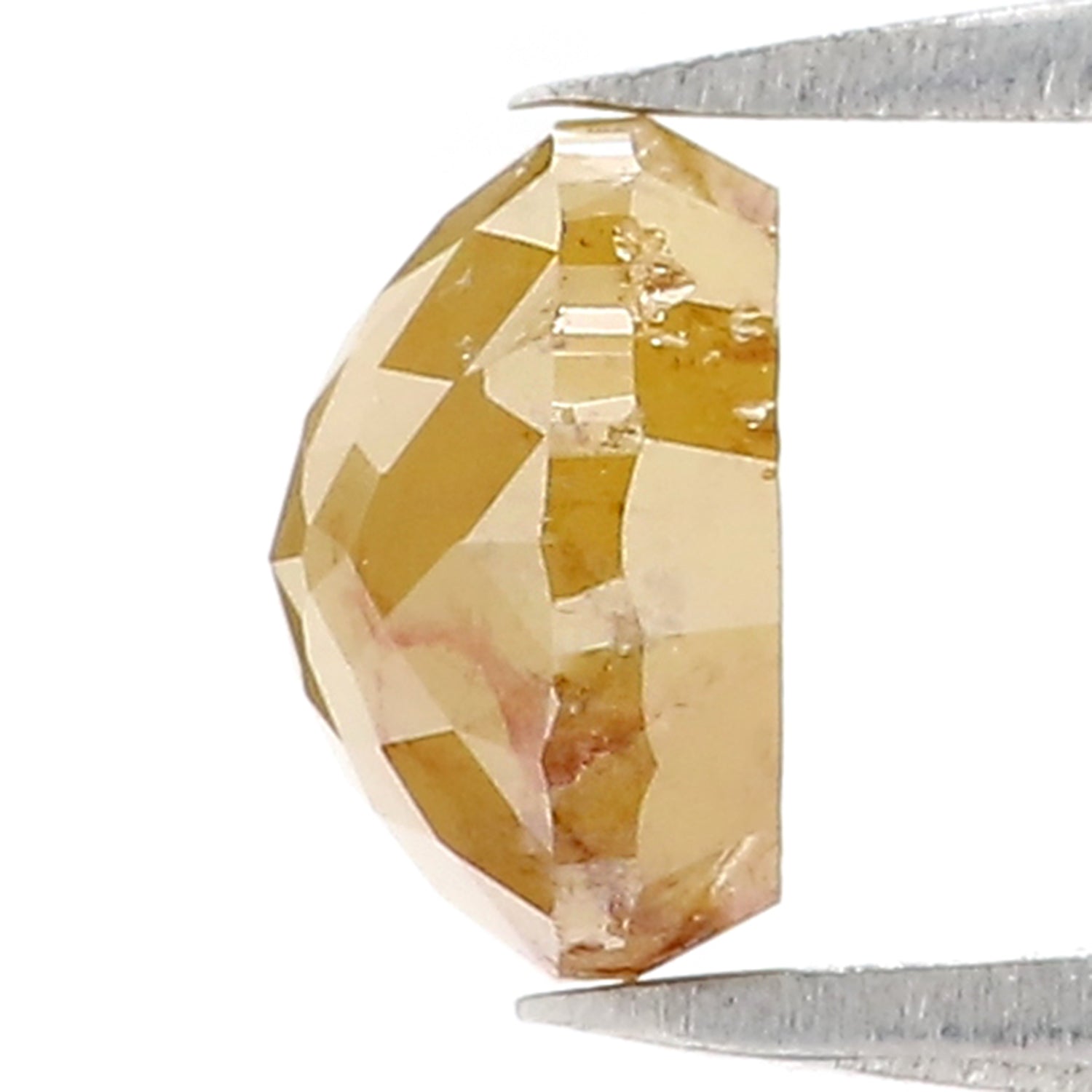 1.74 CT Natural Loose Round Rose Cut Diamond Yellow Color Round Shape Diamond 6.80 MM Natural Yellow Color Round Rose Cut Diamond LQ9856