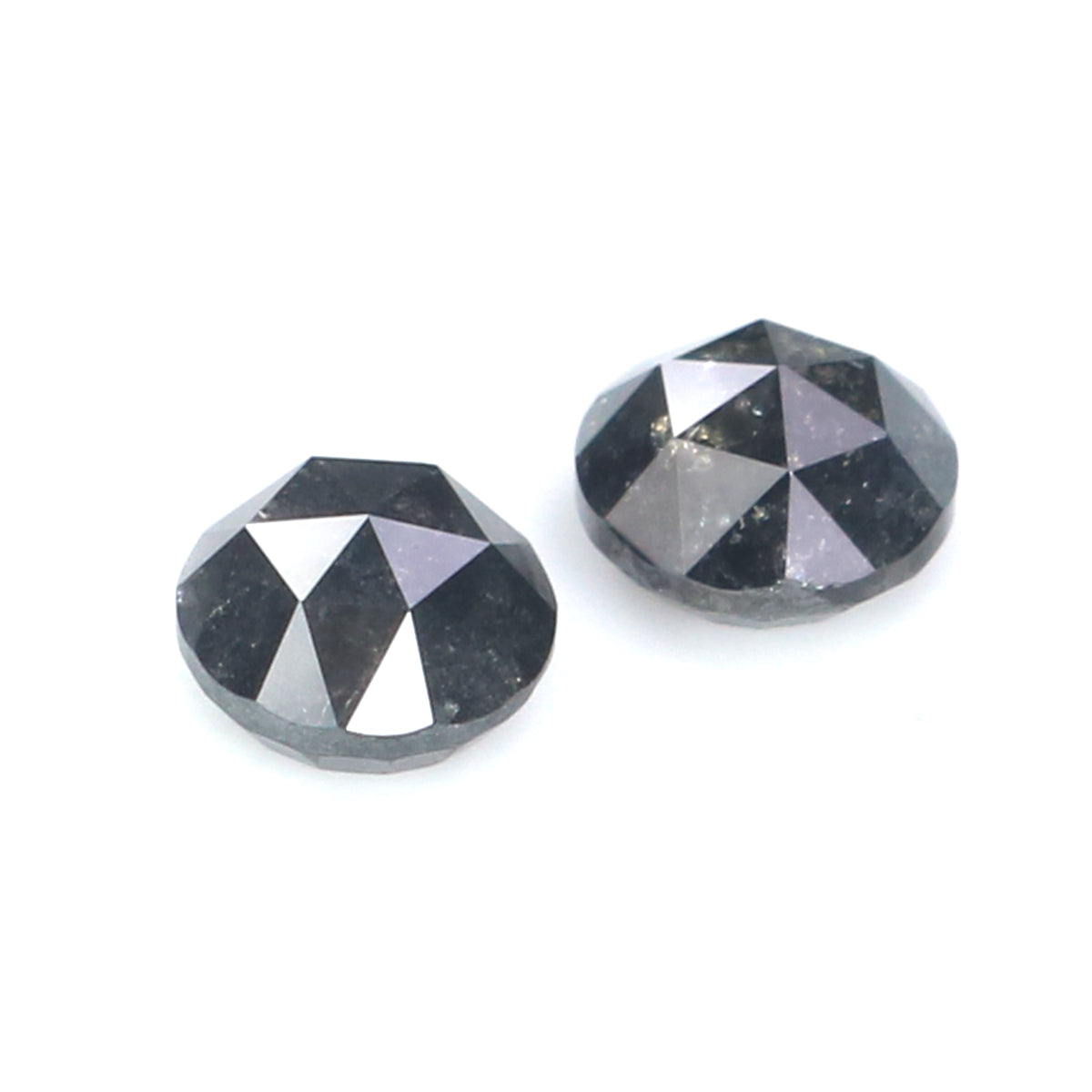 0.95 CT Natural Loose Round Rose Cut Diamond Salt And Pepper Round Shape Diamond 4.50 MM Black Grey Round Shape Rose Cut Diamond KQ2662