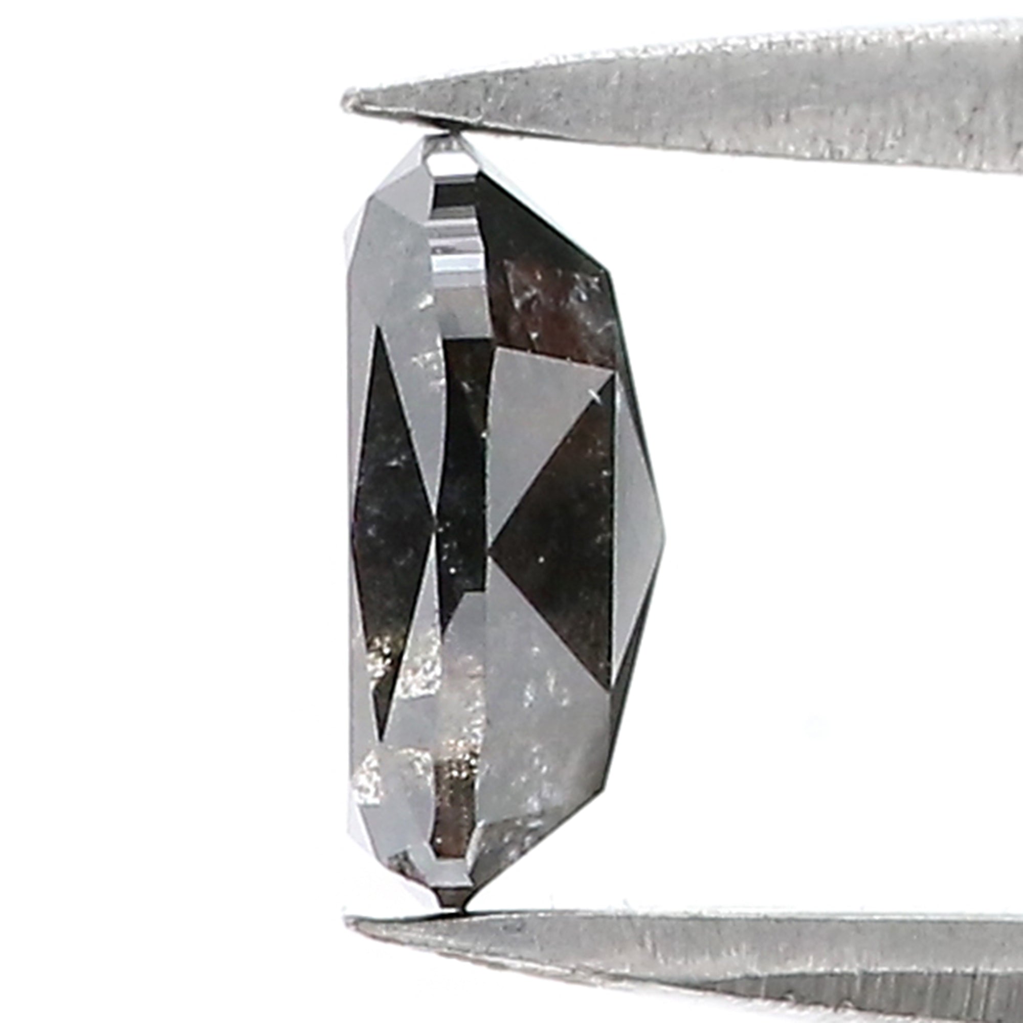 0.82 Ct Natural Loose Oval Shape Diamond Salt And Pepper Oval Diamond 6.70 MM Natural Diamond Black Grey Color Oval Rose Cut Diamond QK1066