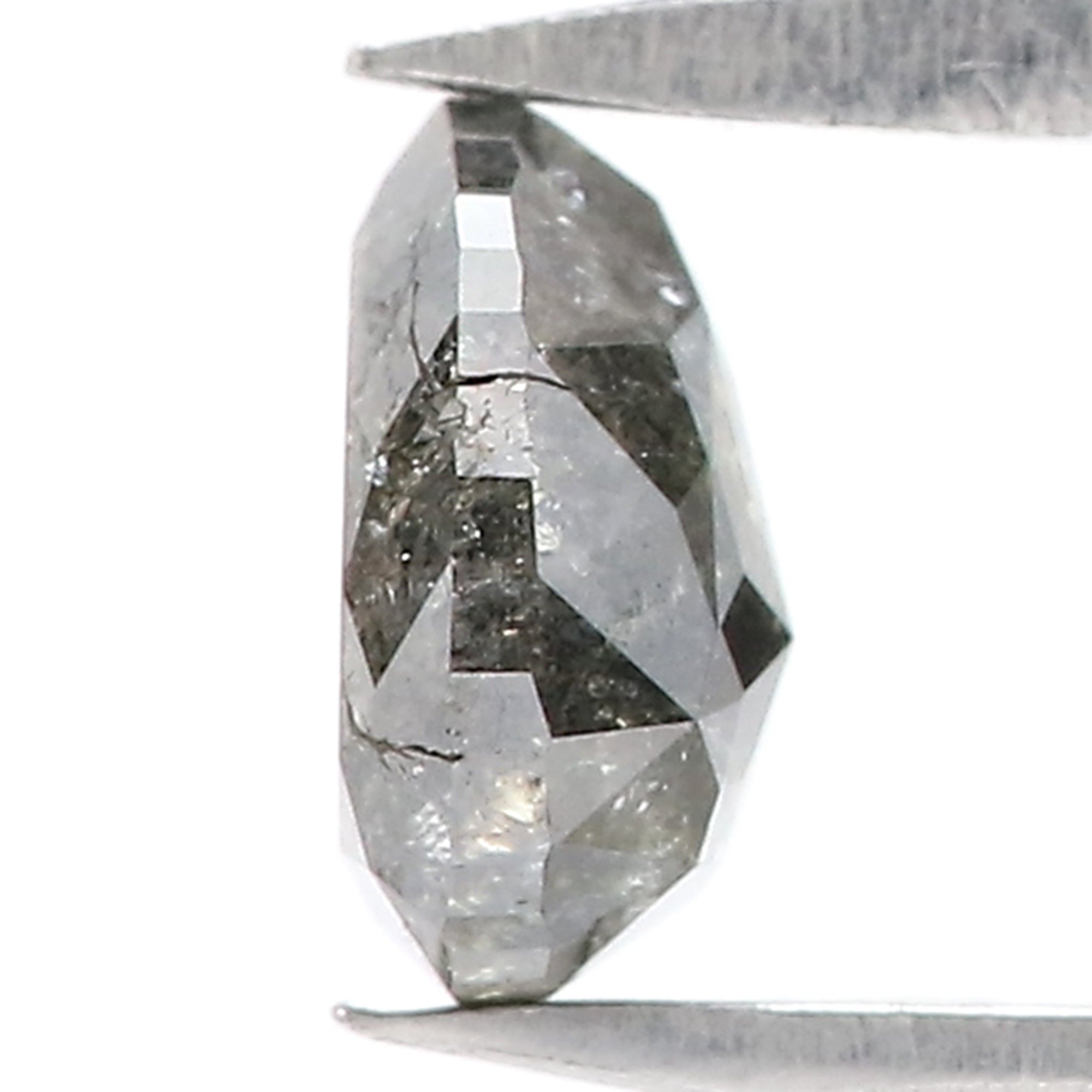 0.72 CT Natural Loose Pear Shape Diamond Salt And Pepper Pear Cut Diamond 5.95 MM Natural Loose Black Grey Pear Rose Cut Diamond LQ3086