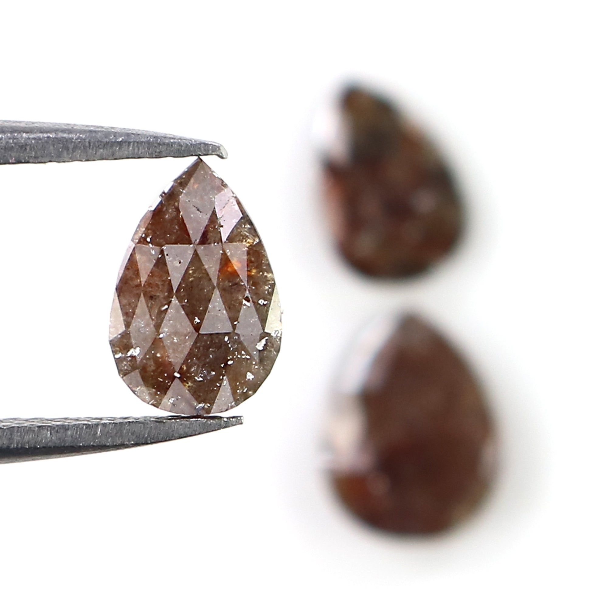 2.60 CT Natural Loose Pear Shape Diamond Brown Color Pear Cut Diamond 8.60 MM Natural Loose Brown Color Diamond Pear Rose Cut Diamond LQ3170