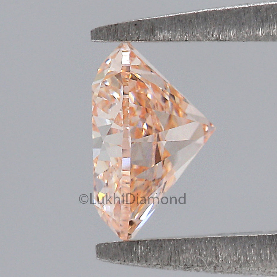 1.04 CT IGI Certified Heart Brilliant Cut Fancy Intense Orange Pink Color VVS2 Clarity Diamond Lab Created Diamond Heart CVD Diamond L3224