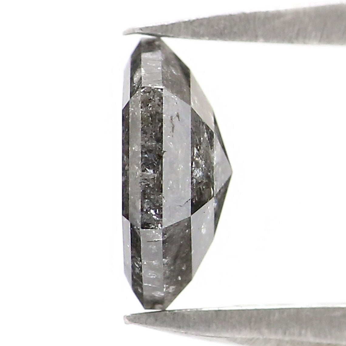 0.84 CT Natural Loose Hexagon Shape Diamond Salt And Pepper Hexagon Cut Diamond 6.70 MM Natural Black Grey Hexagon Rose Cut Diamond LQ2967