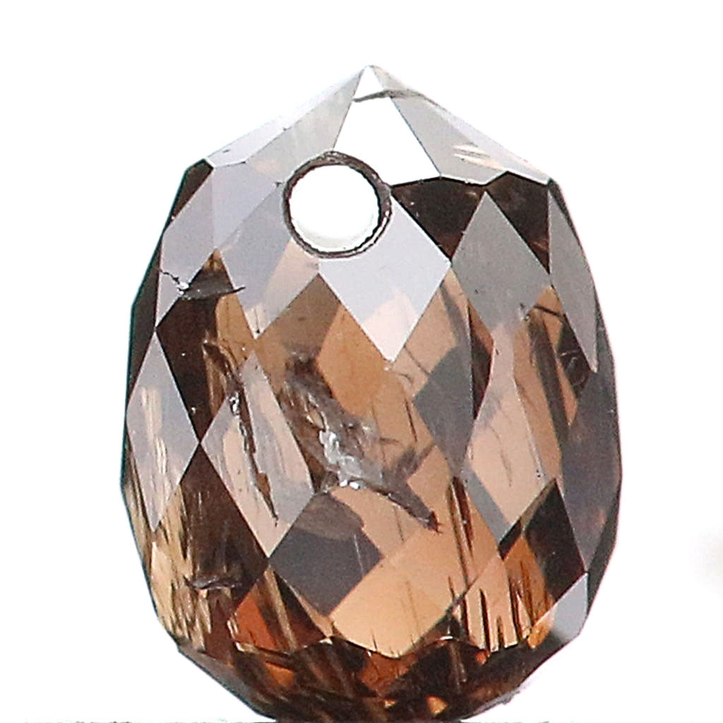 0.48 Ct Natural Loose Briolette Shape Diamond Brown Color Drop Diamond 4.60 MM Natural Loose Brown Color Briolette Rose Cut Diamond LQ9259