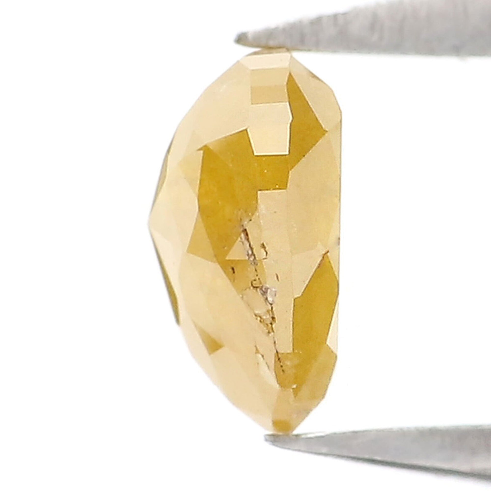 0.59 CT Natural Loose Heart Shape Diamond Yellow Color Heart Shape Diamond 5.45 MM Natural Loose Yellow Color Heart Rose Cut Diamond QK2510