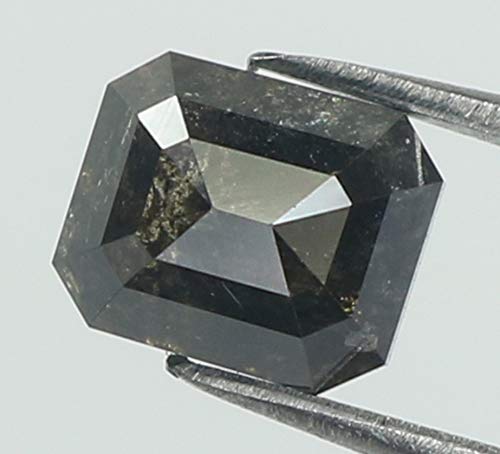 1.26 CT Natural Loose Emerald Shape Diamond Black Color Emerald Cut Diamond 6.10 MM Natural Loose Emerald Shape Rose Cut Diamond QK1954