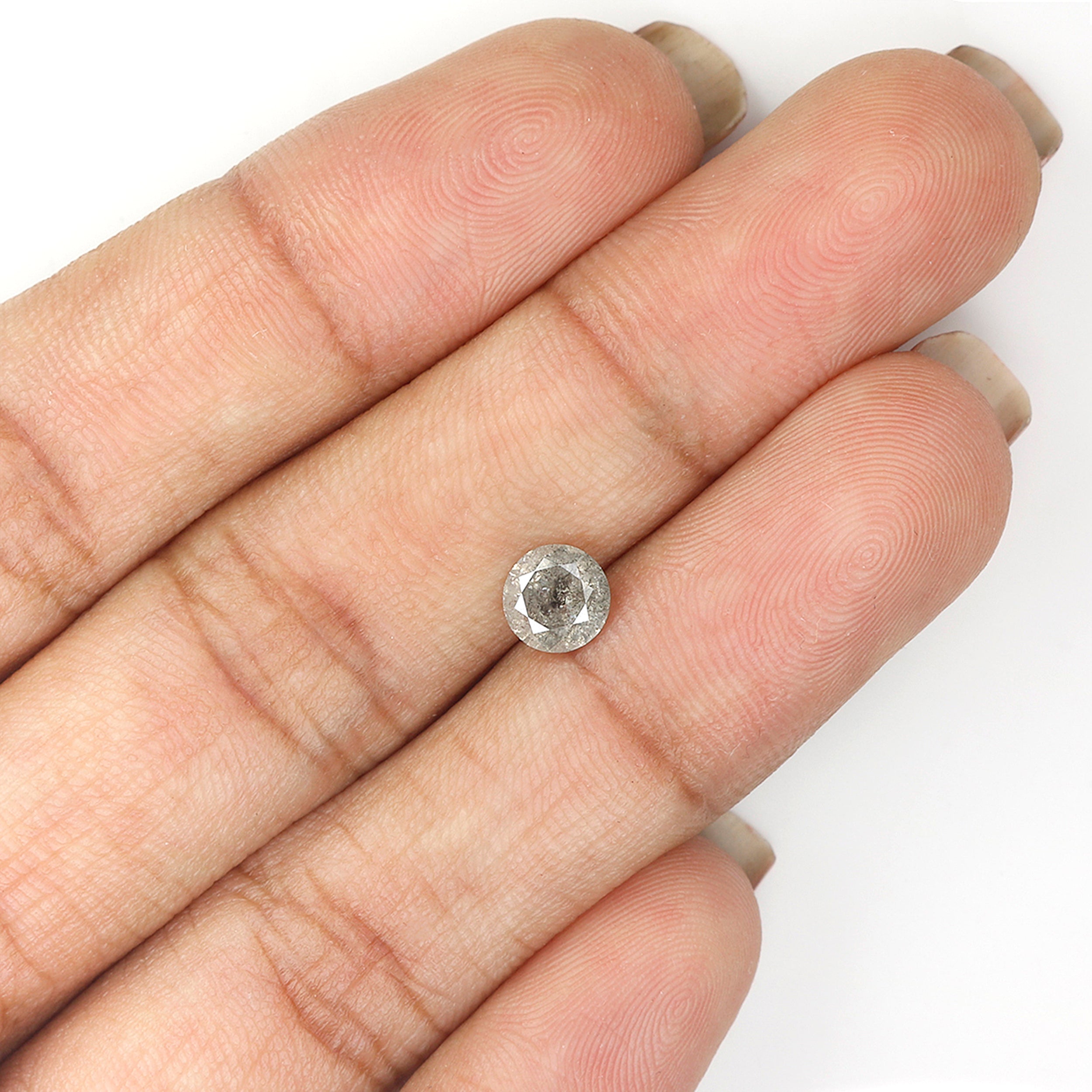 0.70 CT Natural Loose Round Shape Diamond Salt And Pepper Round Diamond 5.60 MM Natural Black Grey Color Round Brilliant Cut Diamond LQ446