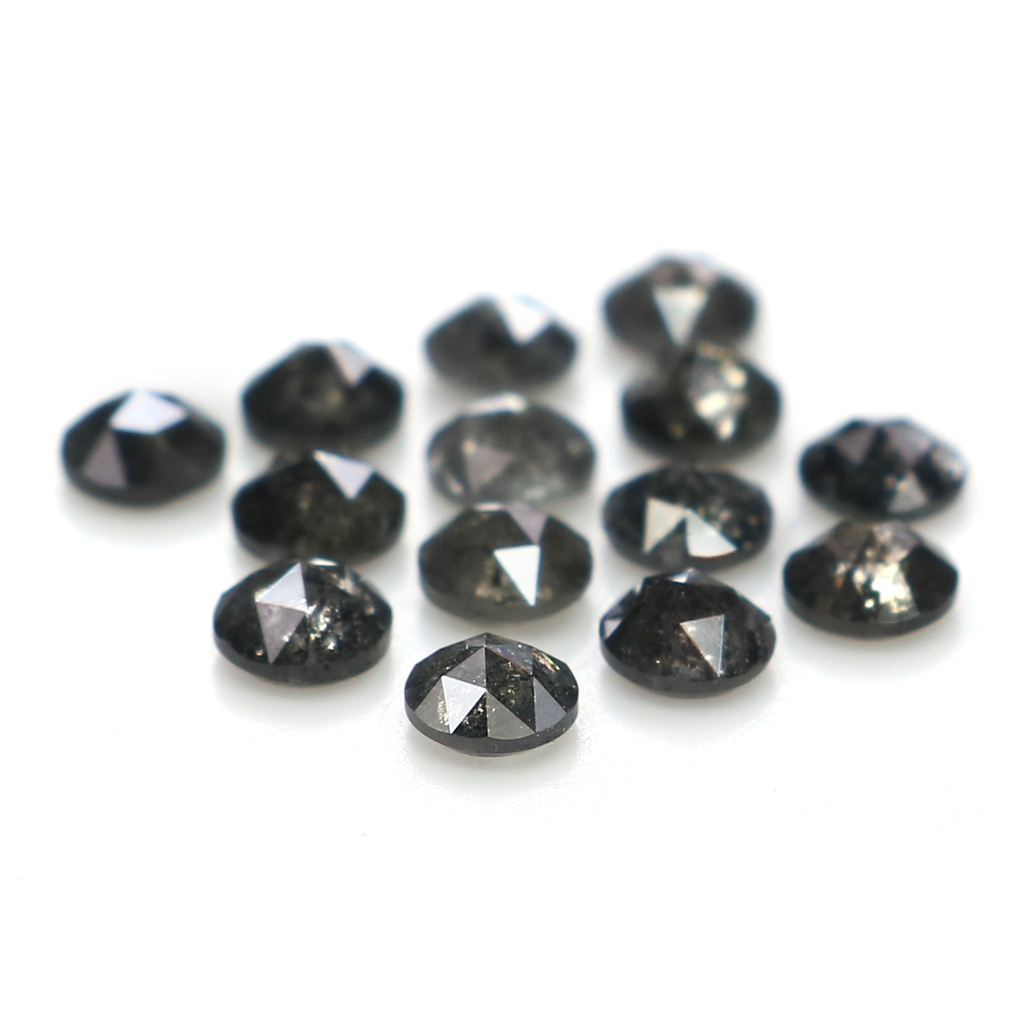 1.41 Ct Natural Loose Round Rose Cut Diamond Salt And Pepper Round Diamond 2.70 MM Natural Black Grey Color Round Rose Cut Diamond LQ1824