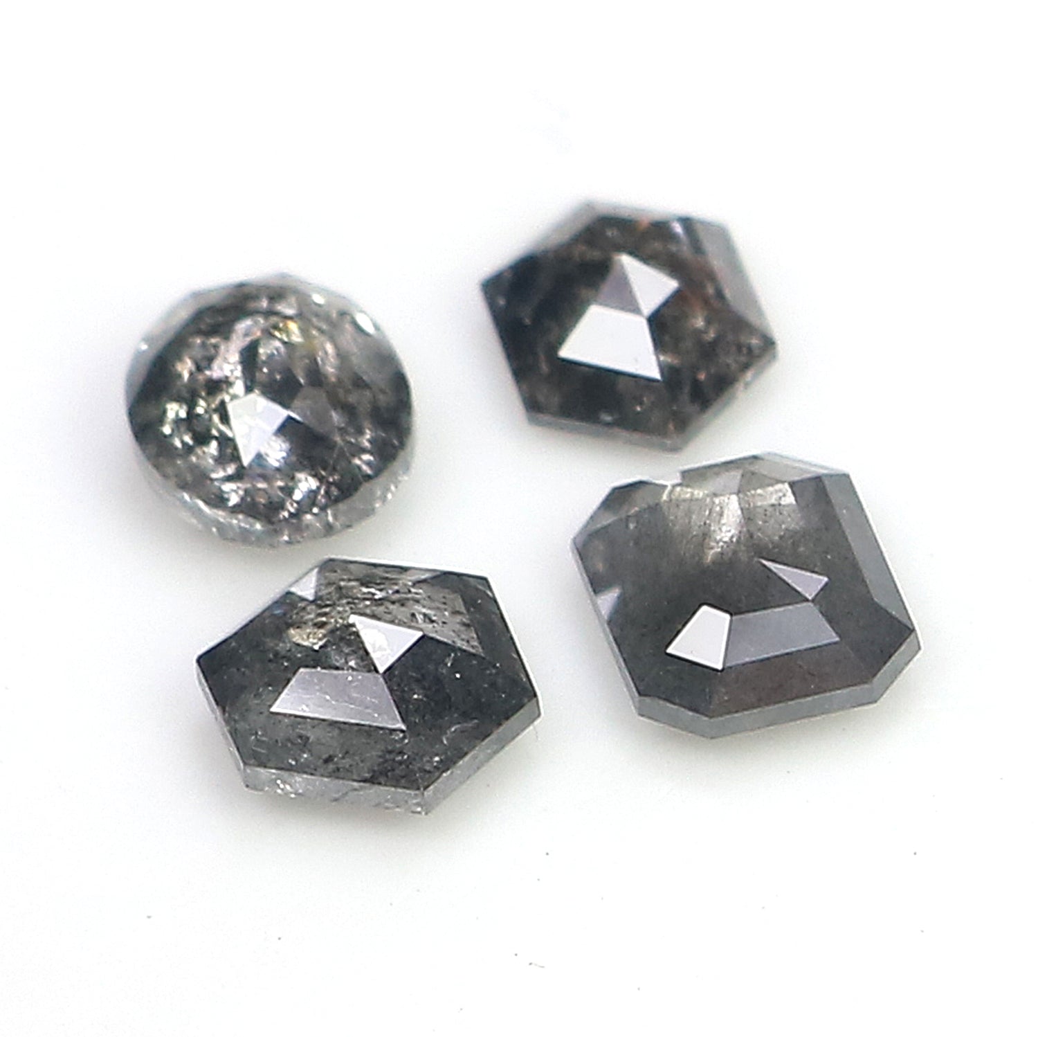 1.31 CT Natural Loose Mix Shape Diamond Black Grey Color Mix Shape Diamond 5.20 MM Natural Salt And Pepper Mix Shape Rose Cut Diamond LQ3263