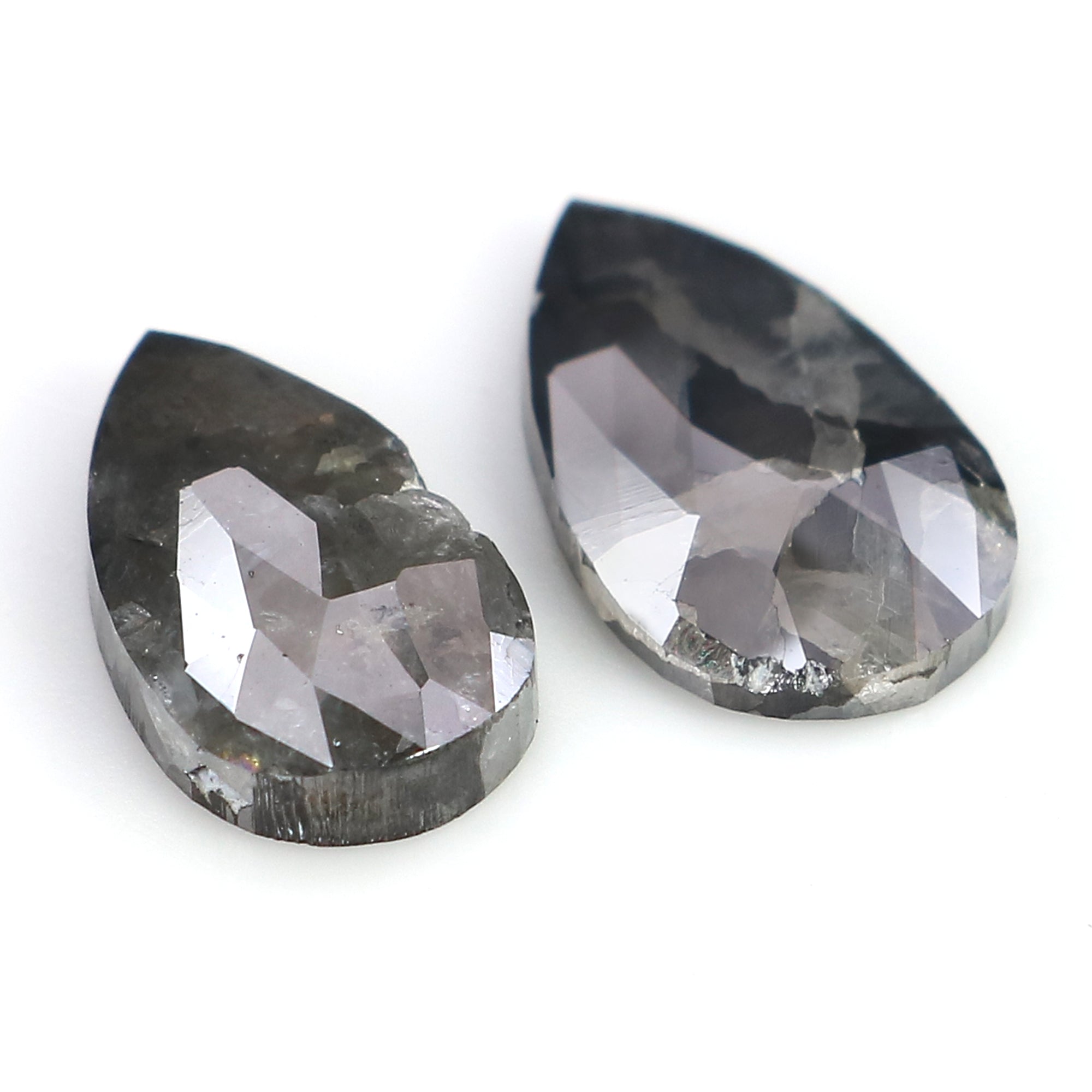 2.30 CT Natural Loose Pear Shape Pair Diamond Black Color Diamond 10.85 MM Natural Diamond Pear Cut Diamond Pear Grey Color Diamond LQ3168