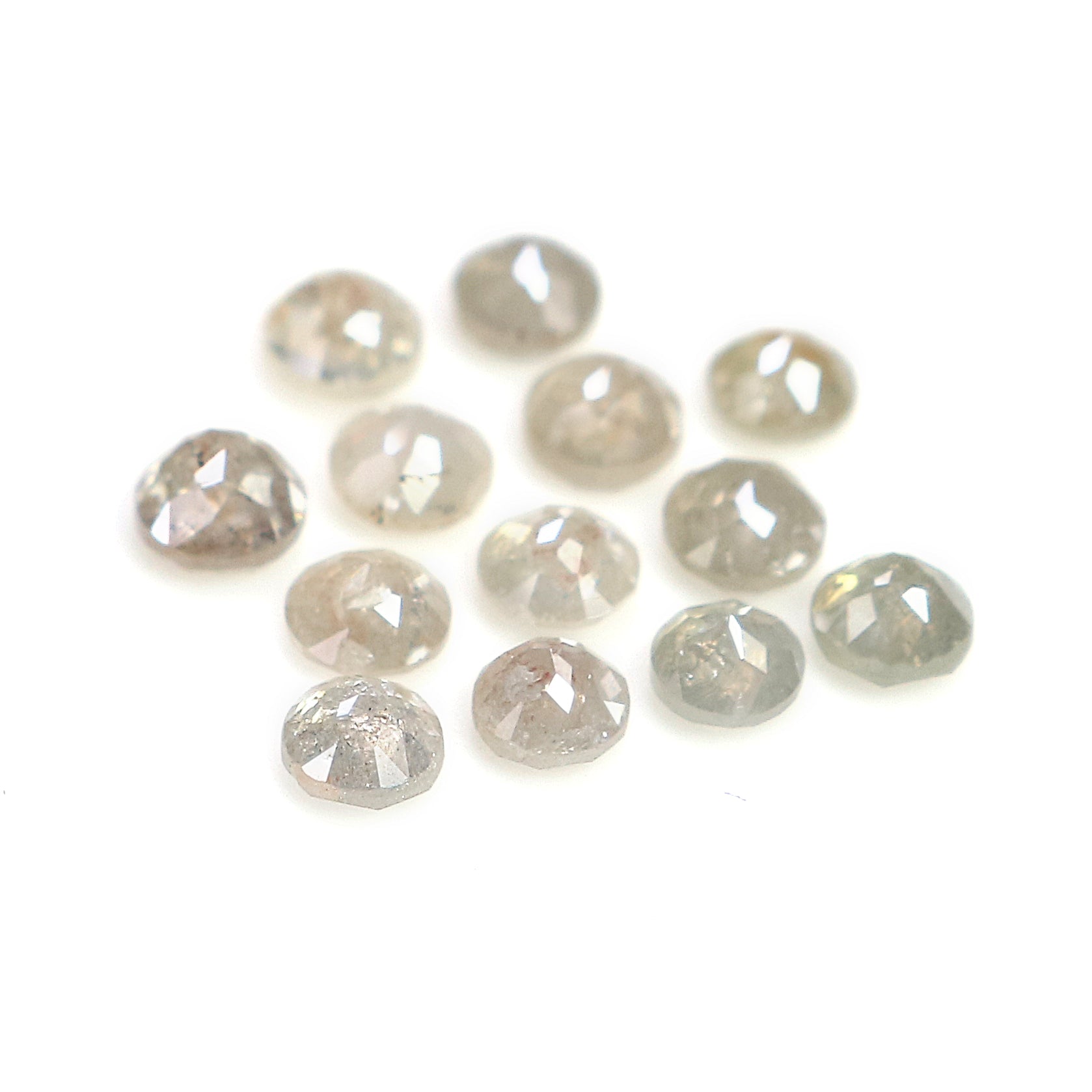 1.27 CT Natural Loose Round Rose Cut Diamond Grey Color Round Shape Diamond 2.50 MM Natural Loose Grey Color Round Rose Cut Diamond LQ1645