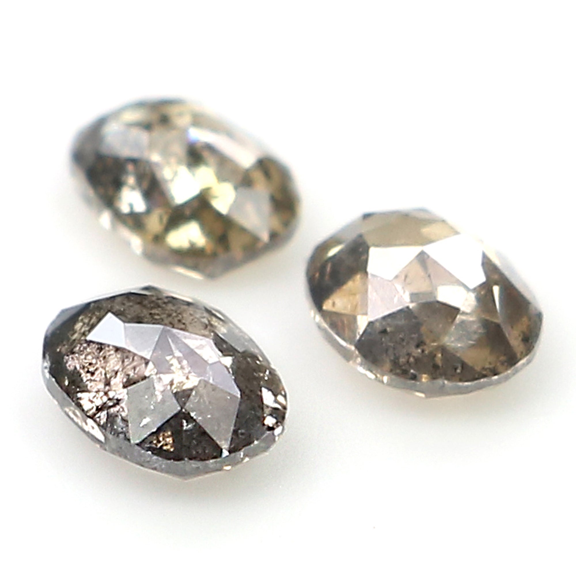 0.72 CT Natural Loose Oval Shape Diamond Brown Color Oval Diamond 4.35 MM Natural Loose Salt And Pepper Diamond Oval Rose Cut Diamond LQ592