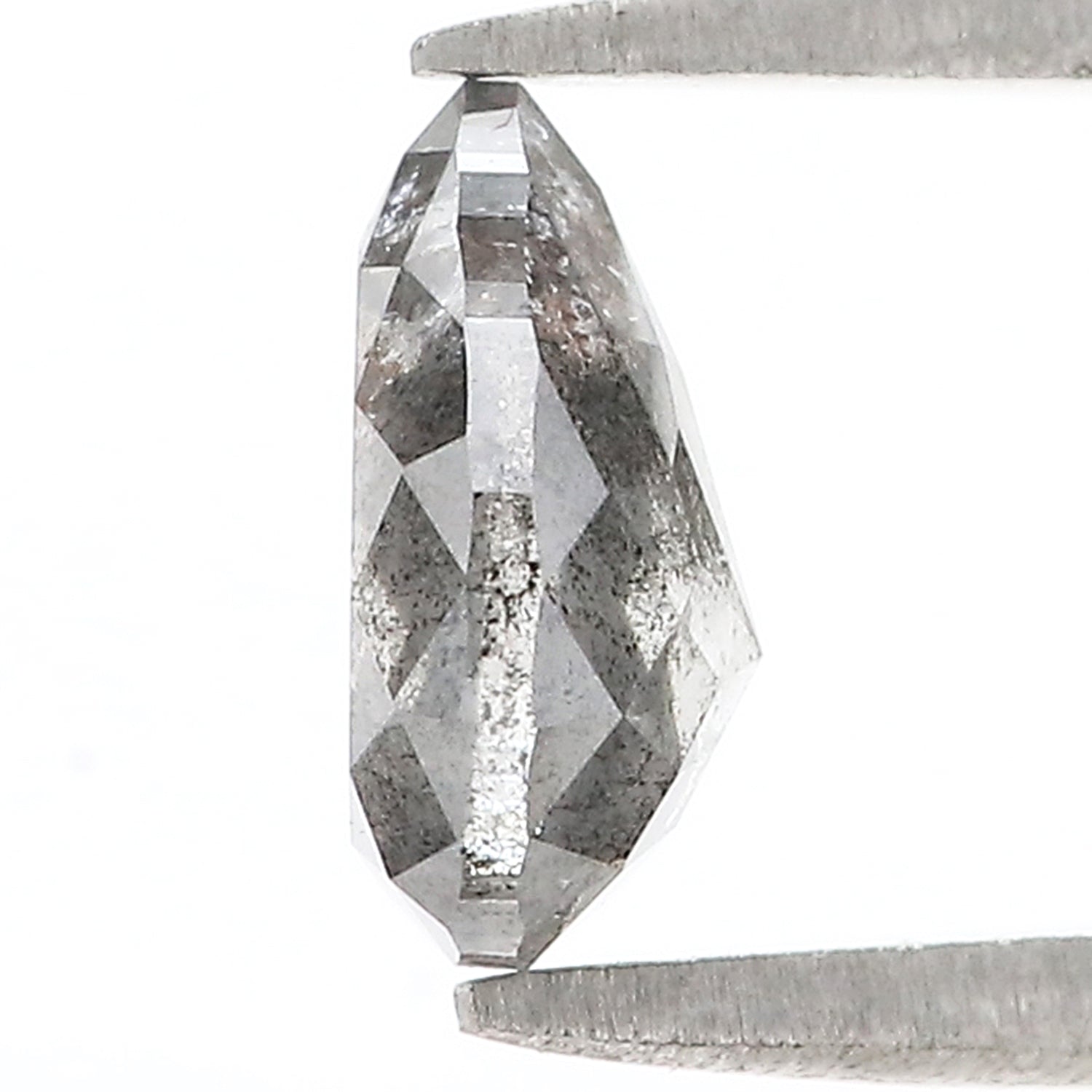 1.83 CT Natural Loose Pear Shape Diamond Salt And Pepper Pear Cut Diamond 8.80 MM Natural Black Grey Color Pear Rose Cut Diamond LQ3299