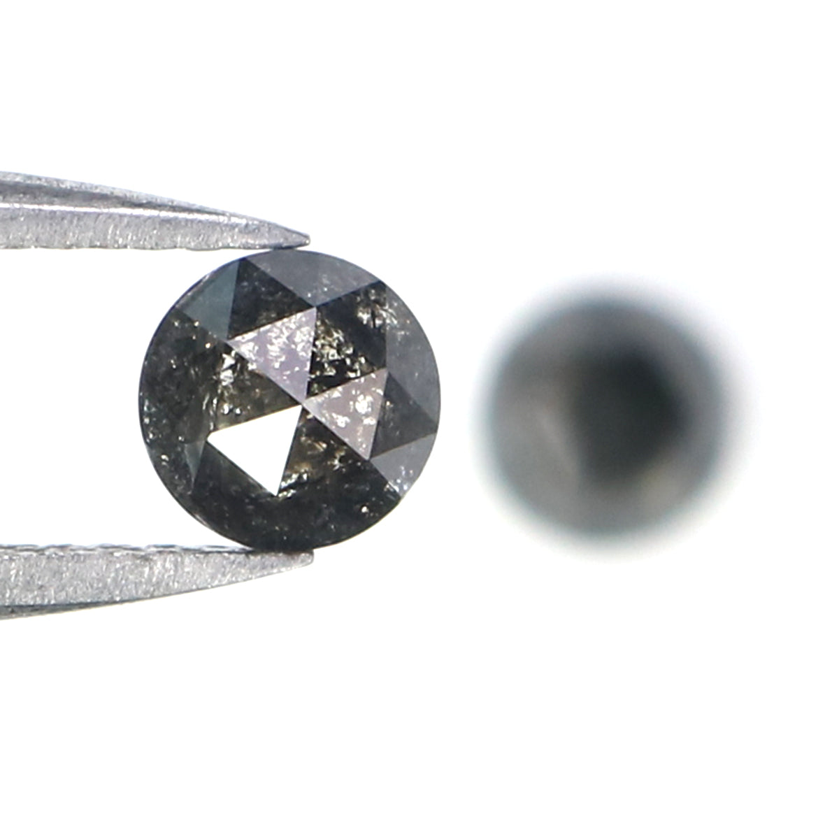 0.95 CT Natural Loose Round Rose Cut Diamond Salt And Pepper Round Shape Diamond 4.50 MM Black Grey Round Shape Rose Cut Diamond KQ2662