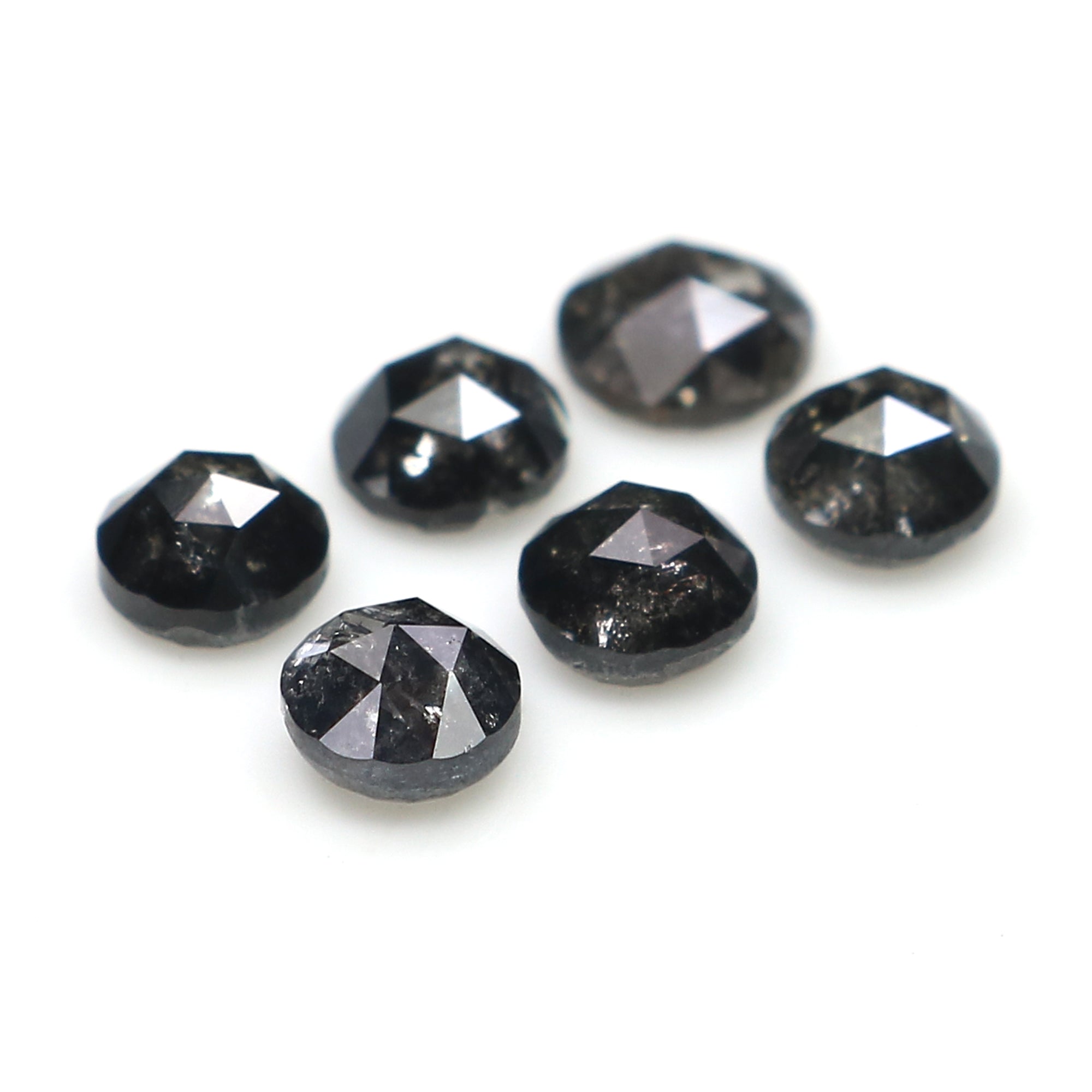 1.34 Ct Natural Loose Round Shape Diamond Salt And Pepper Round Diamond 3.40 MM Natural Loose Black Grey Color Round Rose Cut Diamond LQ8227