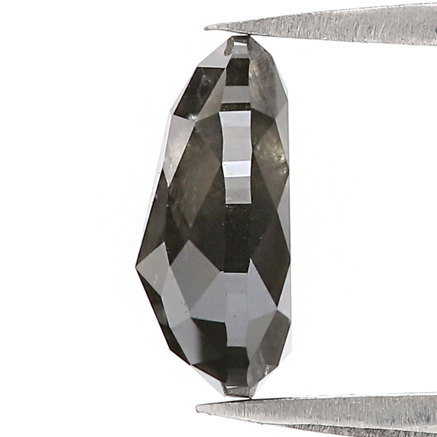 2.80 Ct Natural Loose Pear Shape Diamond Salt And Pepper Pear Cut Diamond 10.15 MM Natural Black Grey Diamond Pear Rose Cut Diamond LC72