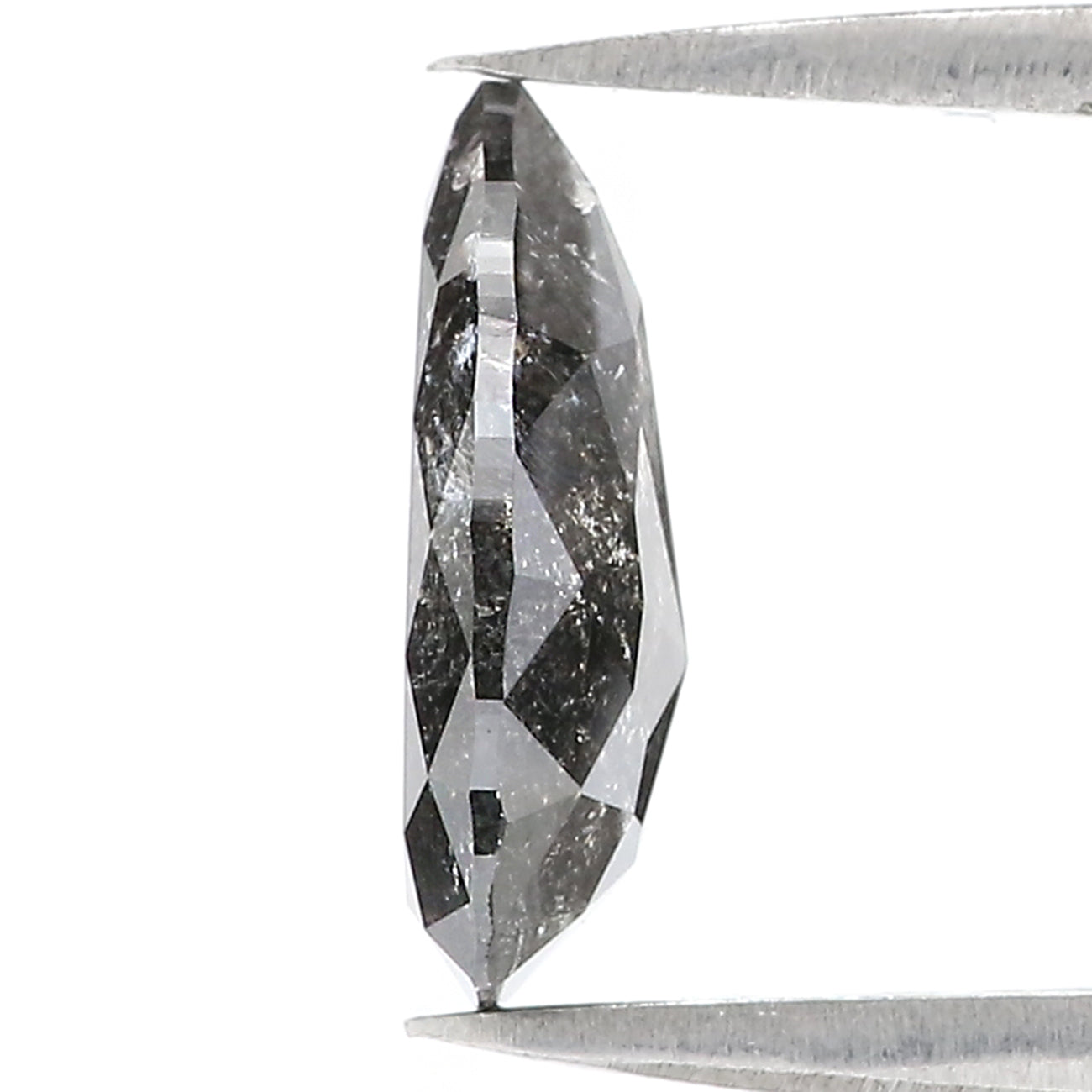 2.71 CT Natural Loose Pear Shape Diamond Salt And Pepper Pear Cut Diamond 11.55 MM Natural Black Grey Color Pear Shape Rose Cut Diamond LC49