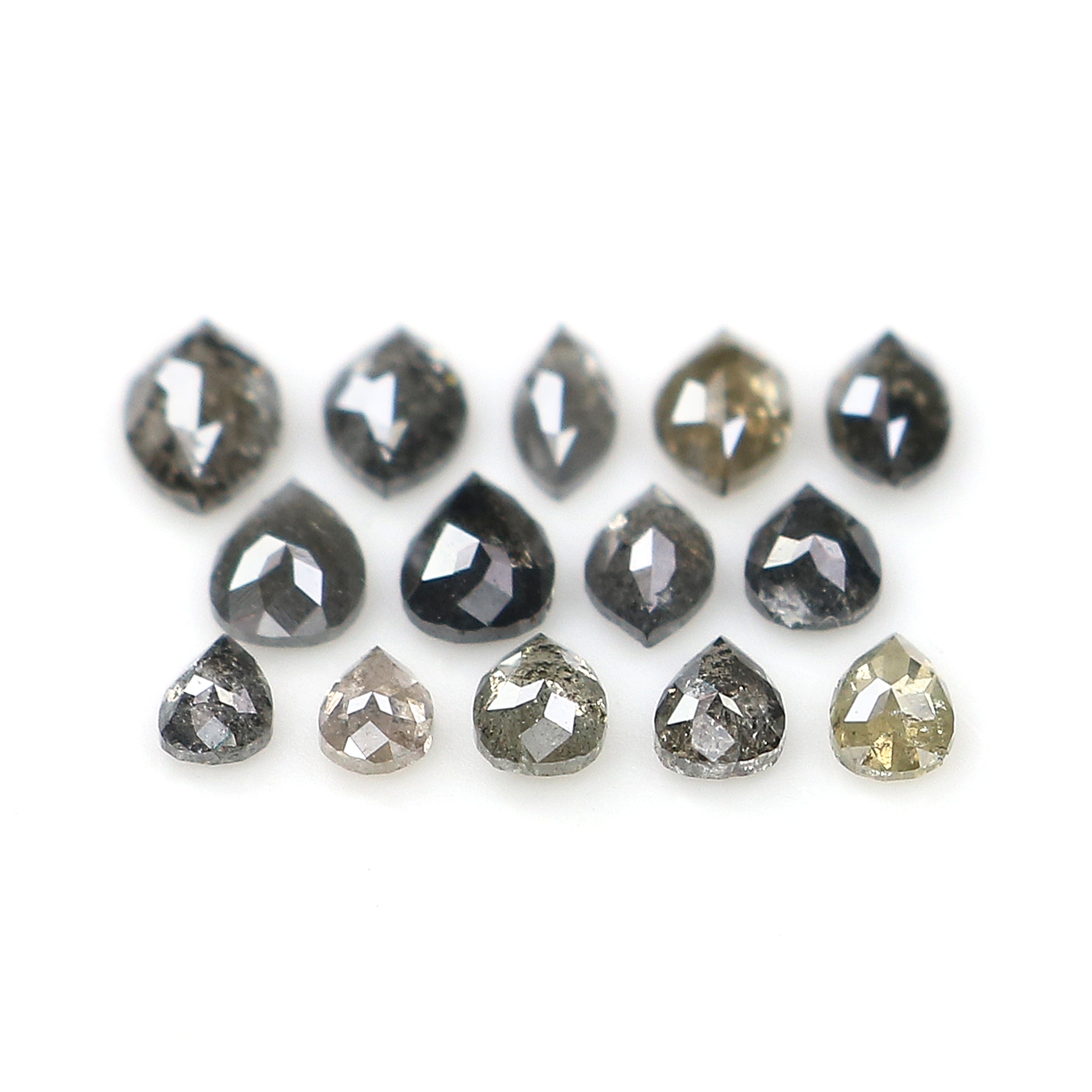 1.22 CT Natural Loose Mix Shape Diamond Salt And Pepper Mix Shape Diamond 2.90 MM Natural Black Grey Color Mix Shape Rose Cut Diamond LQ3043