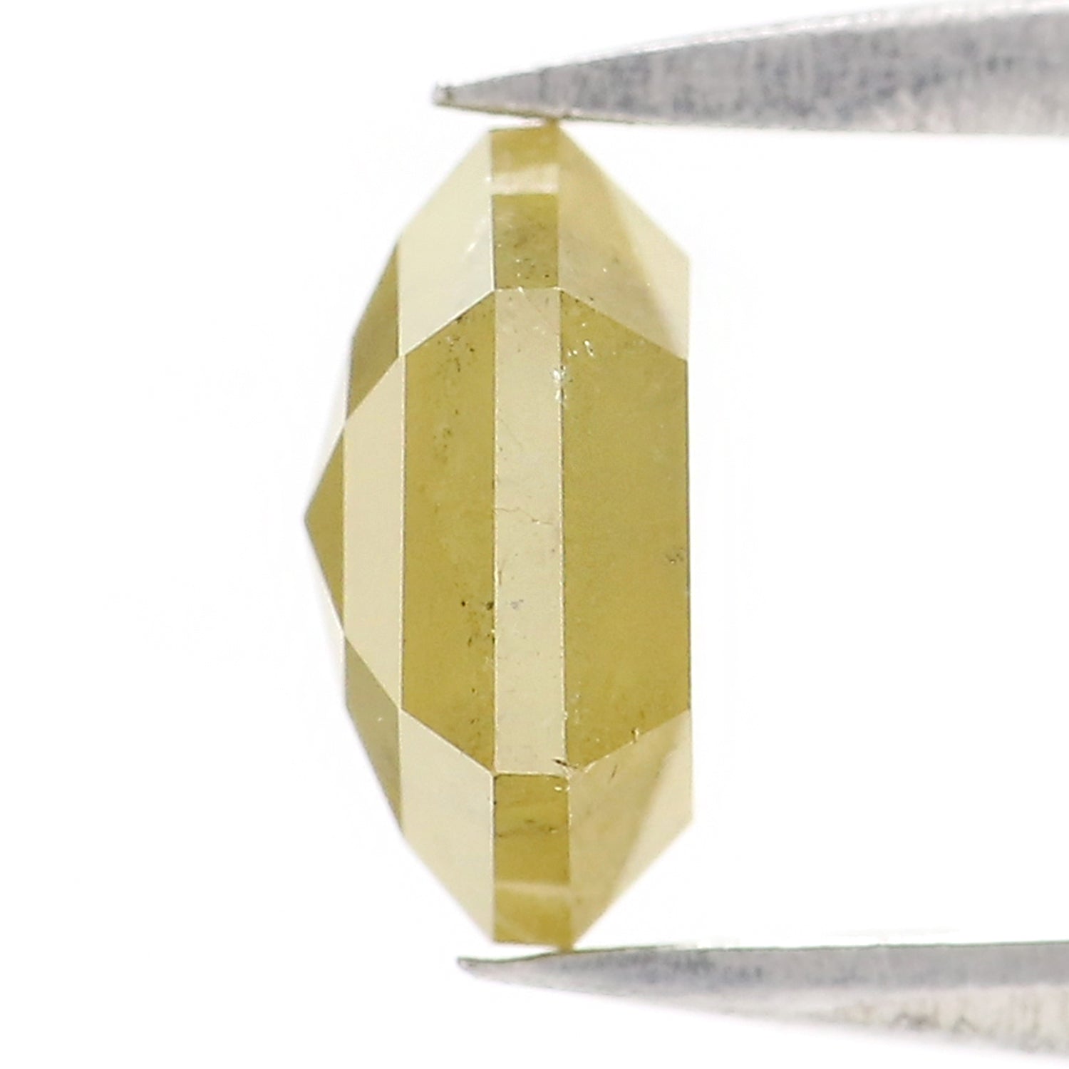 1.31 CT Natural Loose Hexagon Shape Diamond Yellow Color Hexagon Cut Diamond 7.35 MM Natural Green Color Hexagon Rose Cut Diamond KQ2256