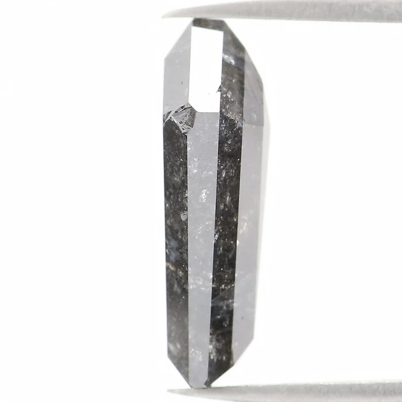 2.18 CT Natural Loose Shield Shape Diamond Salt And Pepper Shield Diamond 12.20 MM Natural Black Grey Color Shield Rose Cut Diamond QL1169