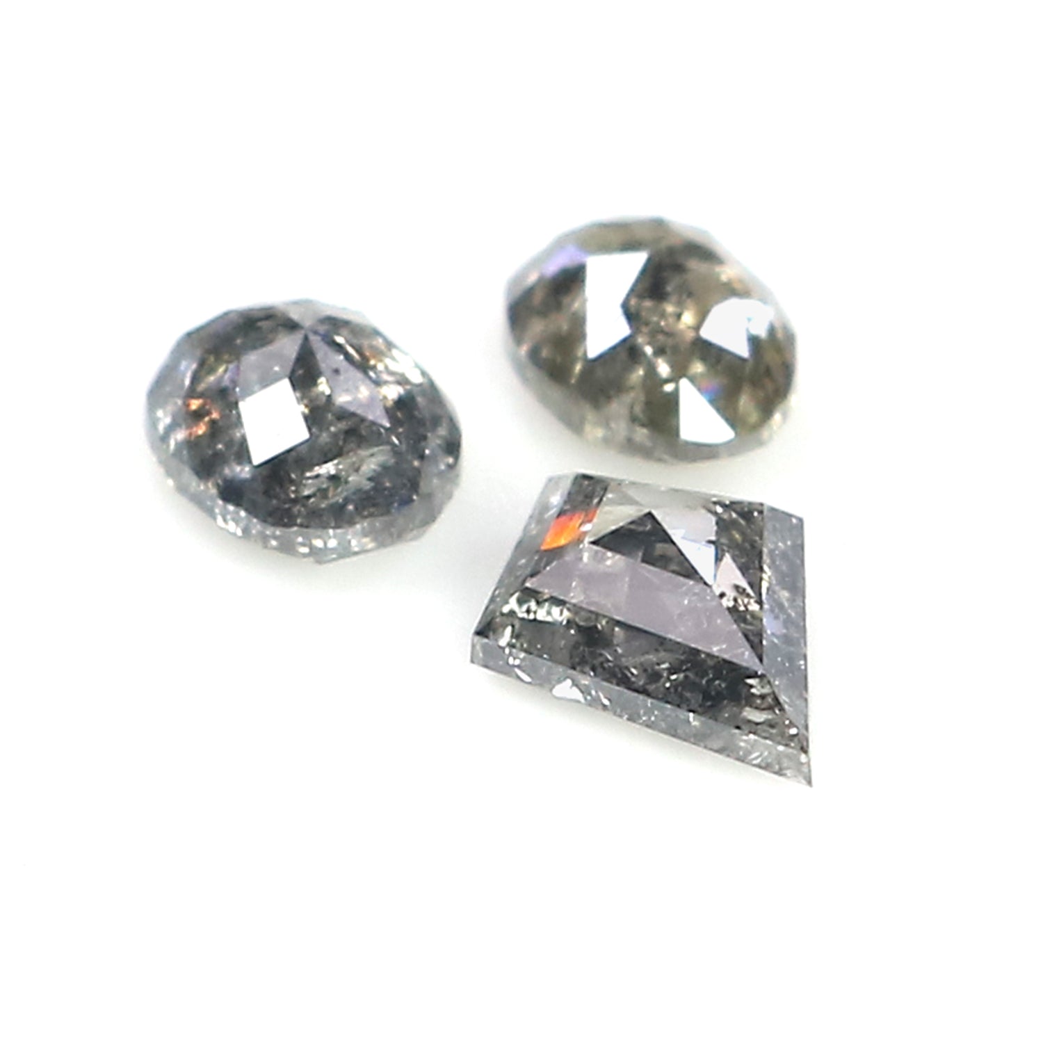 0.77 CT Natural Loose Mix Shape Diamond Salt And Pepper Mix Shape Diamond 4.25 MM Natural Black Grey Color Mix Shape Rose Cut Diamond LQ559