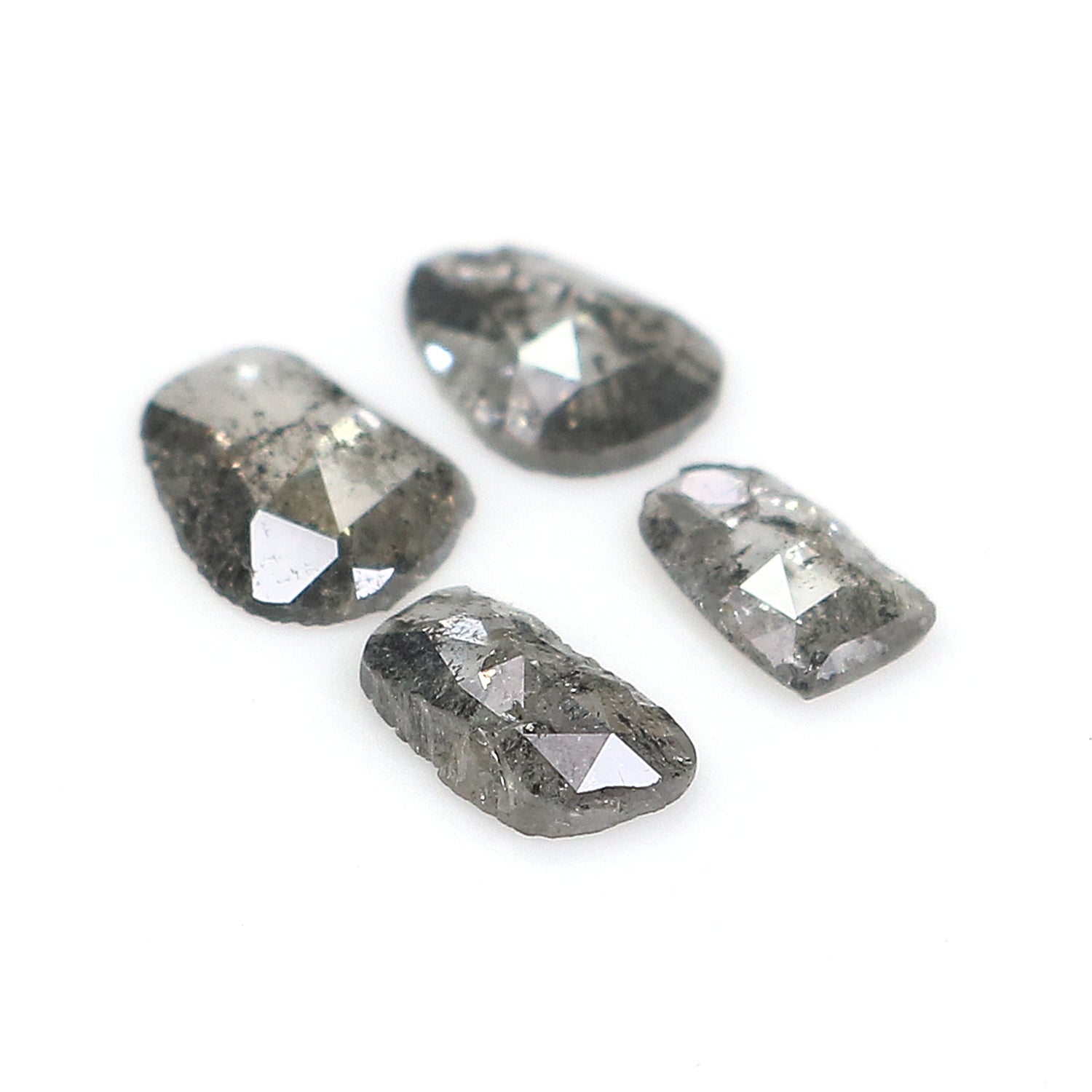 1.11 Ct Natural Loose Slice Cut Diamond Salt And Pepper Uncut Diamond 6.50 MM Natural Diamond Black Grey Color Irregular Cut Diamond LQ3300