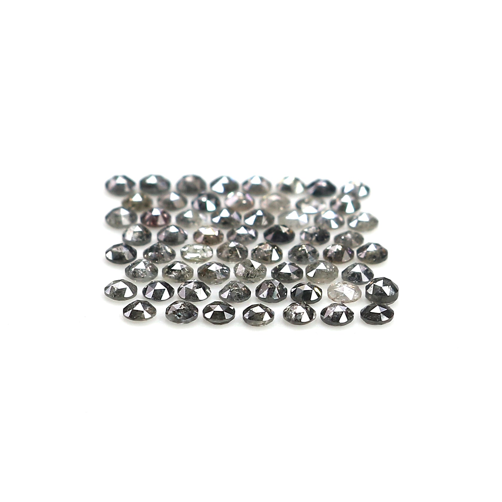 2.13 Ct Natural Loose Round Shspe Diamond Salt And Pepper Diamond 1.90 MM Natural Diamond Black Grey Color Round Rose Cut Diamond LQ3035