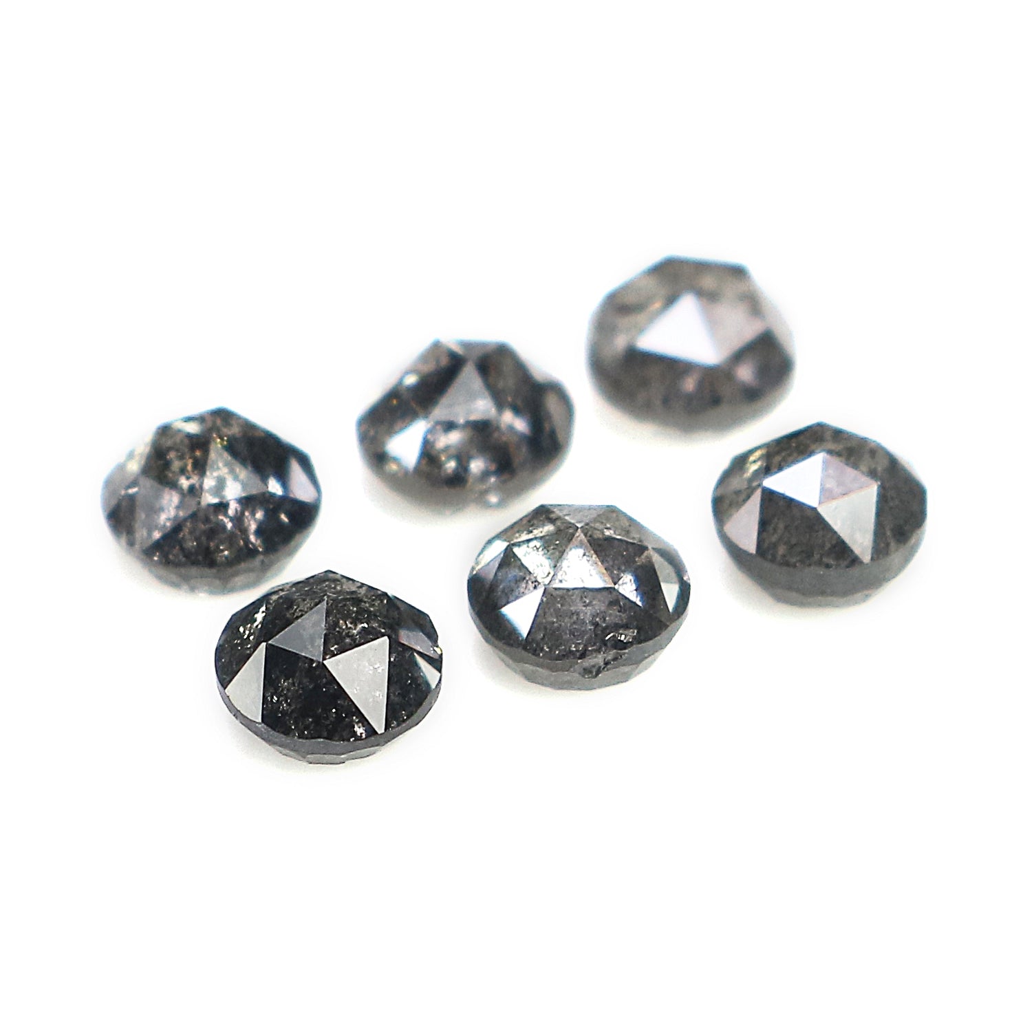 1.16 Ct Natural Loose Round Rose Cut Diamond Salt And Pepper Round Shape Diamond 3.25 MM Natural Black Grey Round Rose Cut Diamond LQ2779