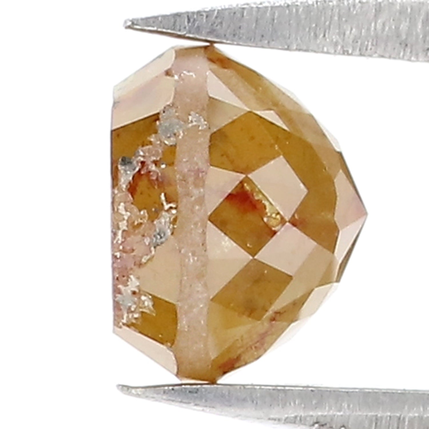 1.84 CT Natural Loose Round Rose Cut Diamond Brown Color Round Shape Diamond 6.60 MM Natural Yellow Diamond Round Rose Cut Diamond LQ5280