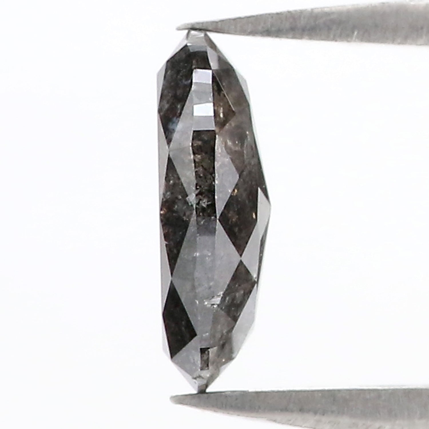 1.50 Ct Natural Loose Oval Shape Diamond Salt And Pepper Oval Cut Diamond 9.45 MM Natural Black Grey Color Oval Rose Cut Diamond LQ3192