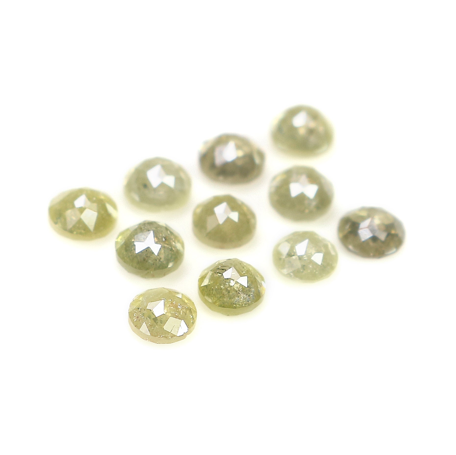 1.29 CT Natural Loose Round Rose Cut Diamond Grey Color Round Shape Diamond 2.70 MM Natural Loose Yellow Color Round Rose Cut Diamond LQ9404