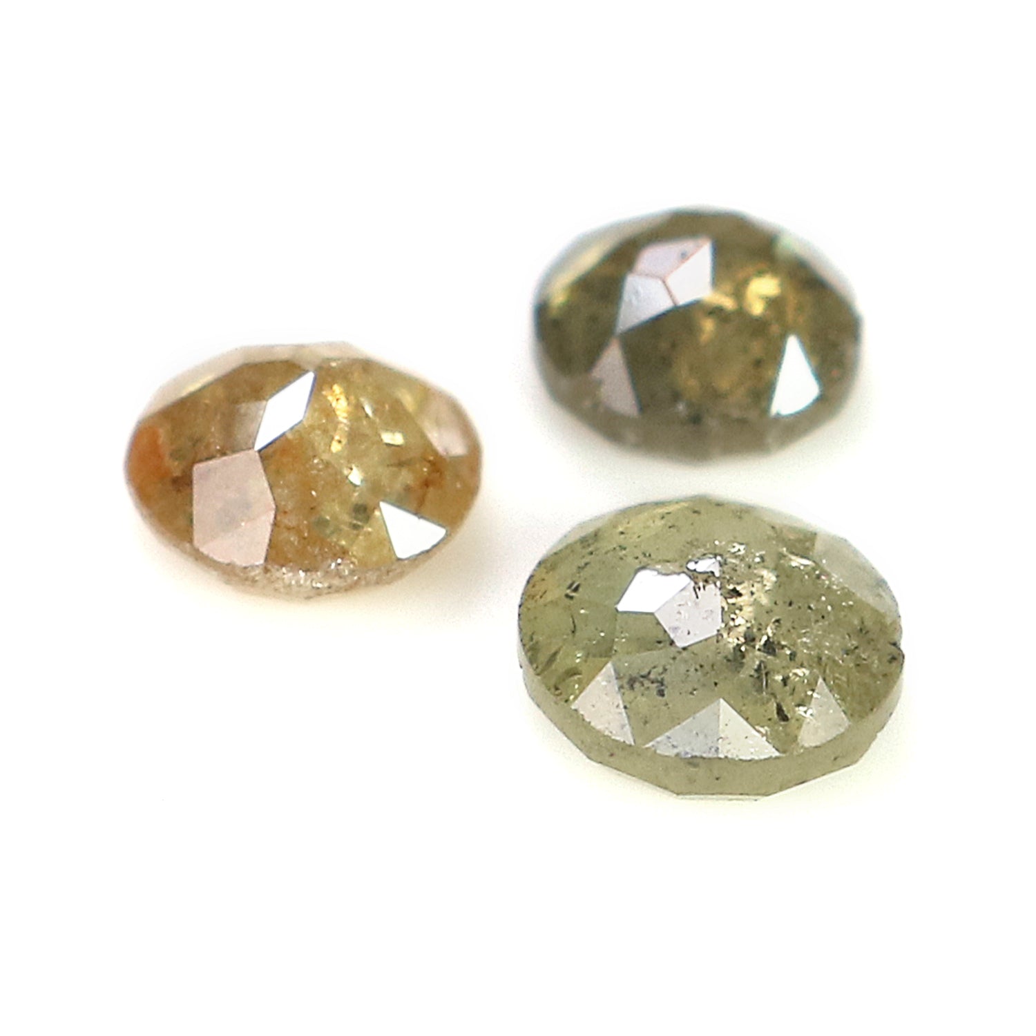 1.19 CT Natural Loose Round Rose Cut Diamond Brown Color Round Shape Diamond 4.20 MM Natural Loose Green Color Round Rose Cut Diamond LQ1883